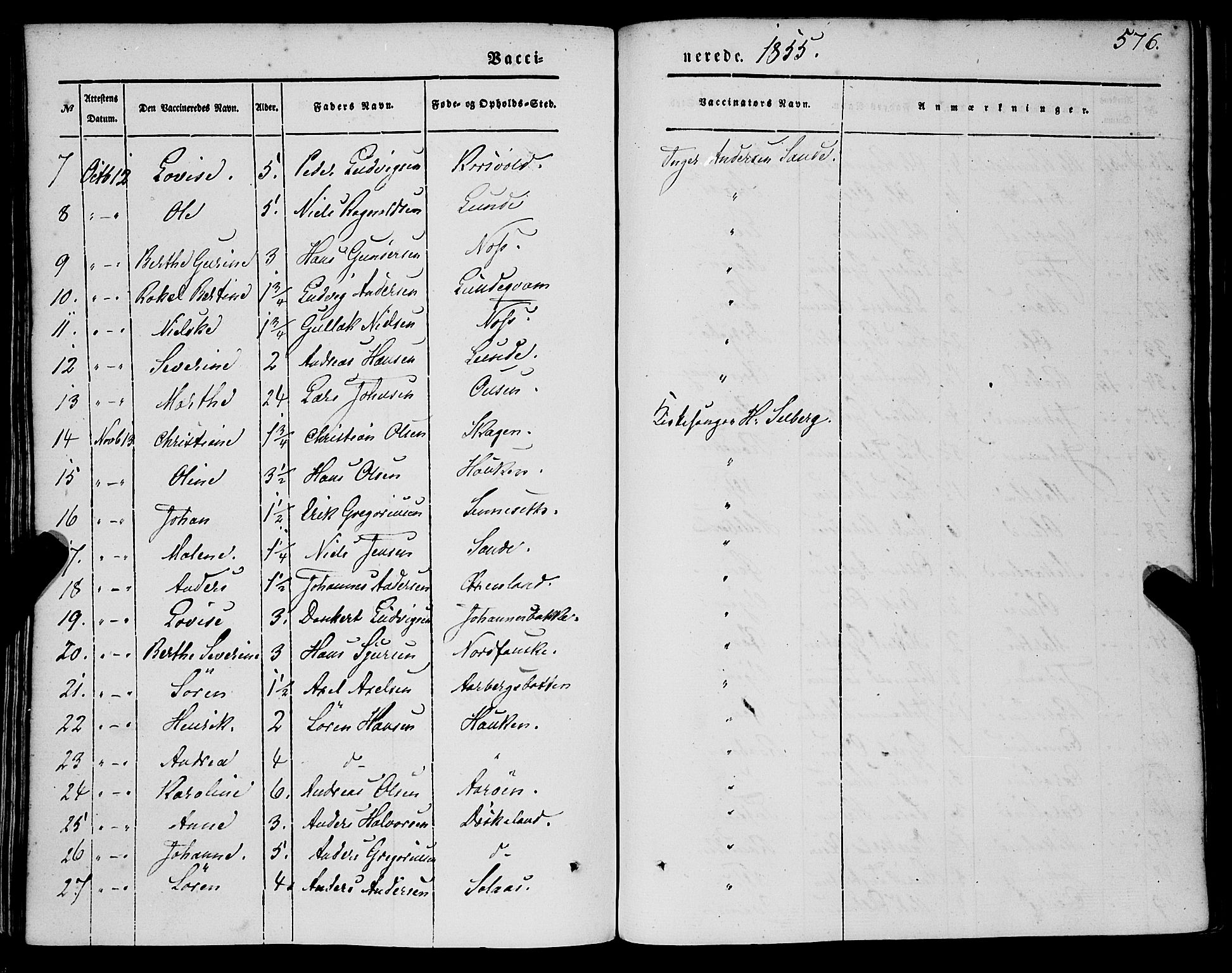 Gaular sokneprestembete, AV/SAB-A-80001/H/Haa: Parish register (official) no. A 4II, 1841-1859, p. 576