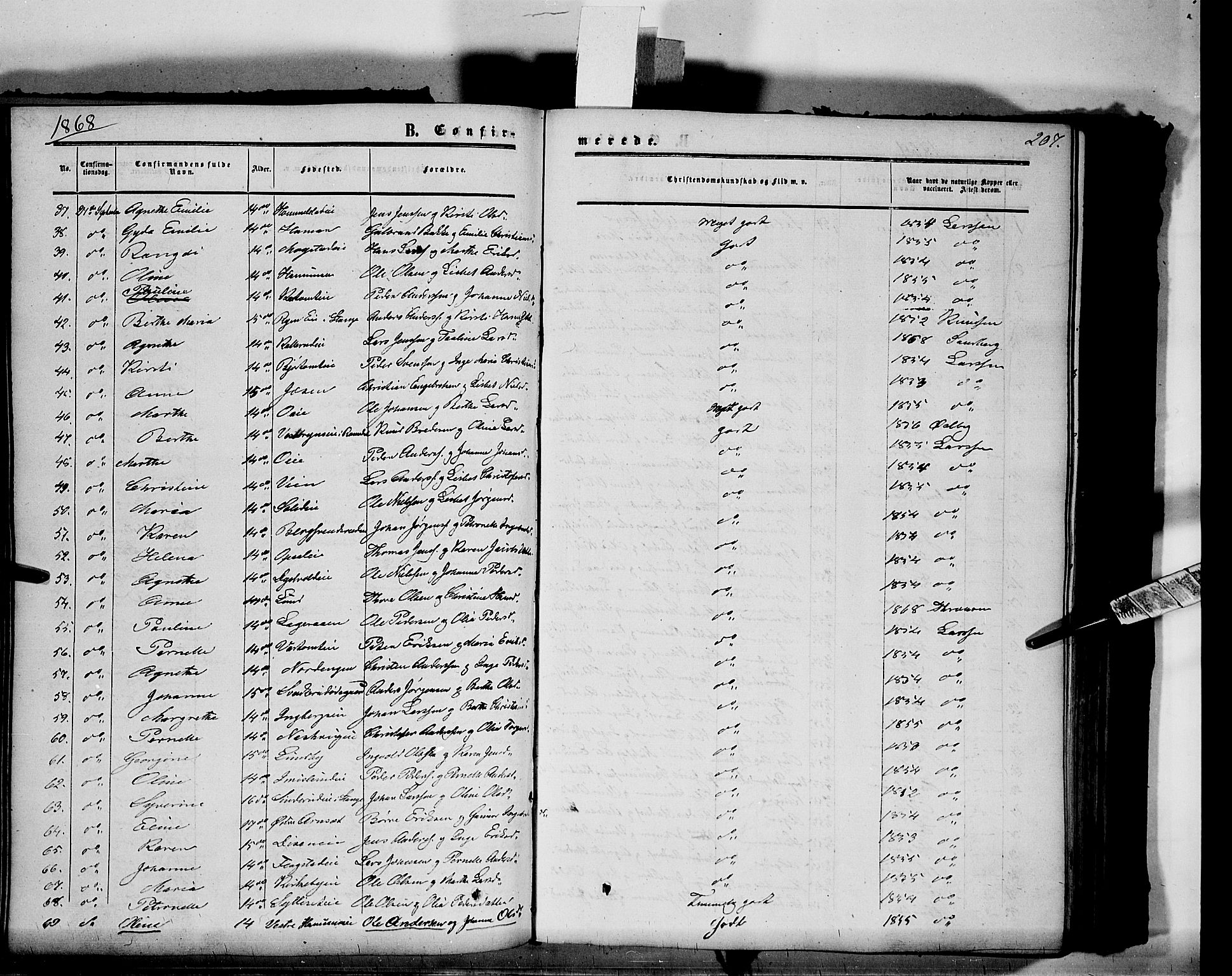 Vang prestekontor, Hedmark, AV/SAH-PREST-008/H/Ha/Haa/L0012: Parish register (official) no. 12, 1855-1870, p. 207