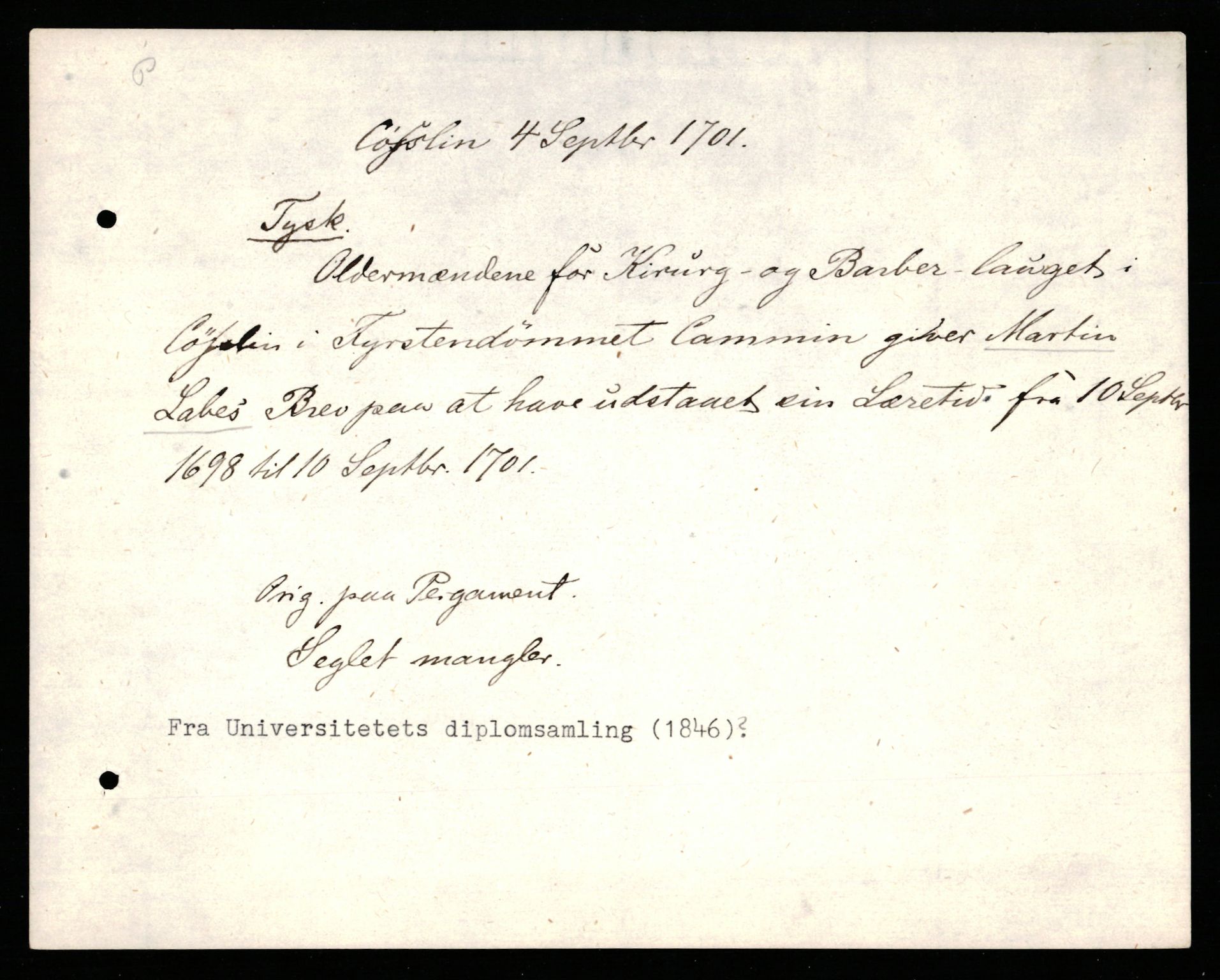 Riksarkivets diplomsamling, AV/RA-EA-5965/F35/F35c/L0011: Riksarkivets diplomer, pergament, 1672-1823, p. 35