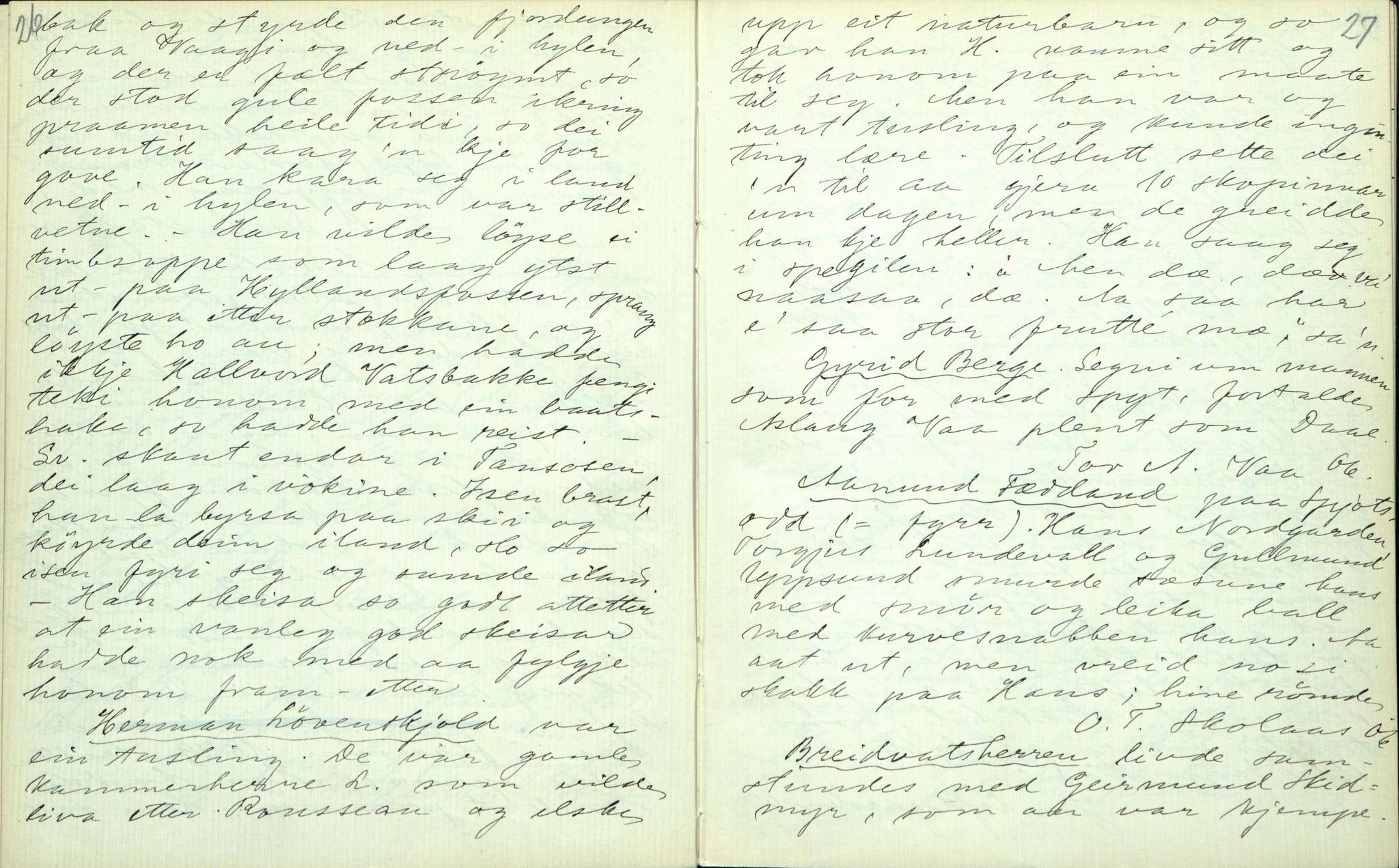 Rikard Berge, TEMU/TGM-A-1003/F/L0003/0004: 061-100 Innholdslister / 64 Segnir og sogur m.m., 1910, p. 26-27