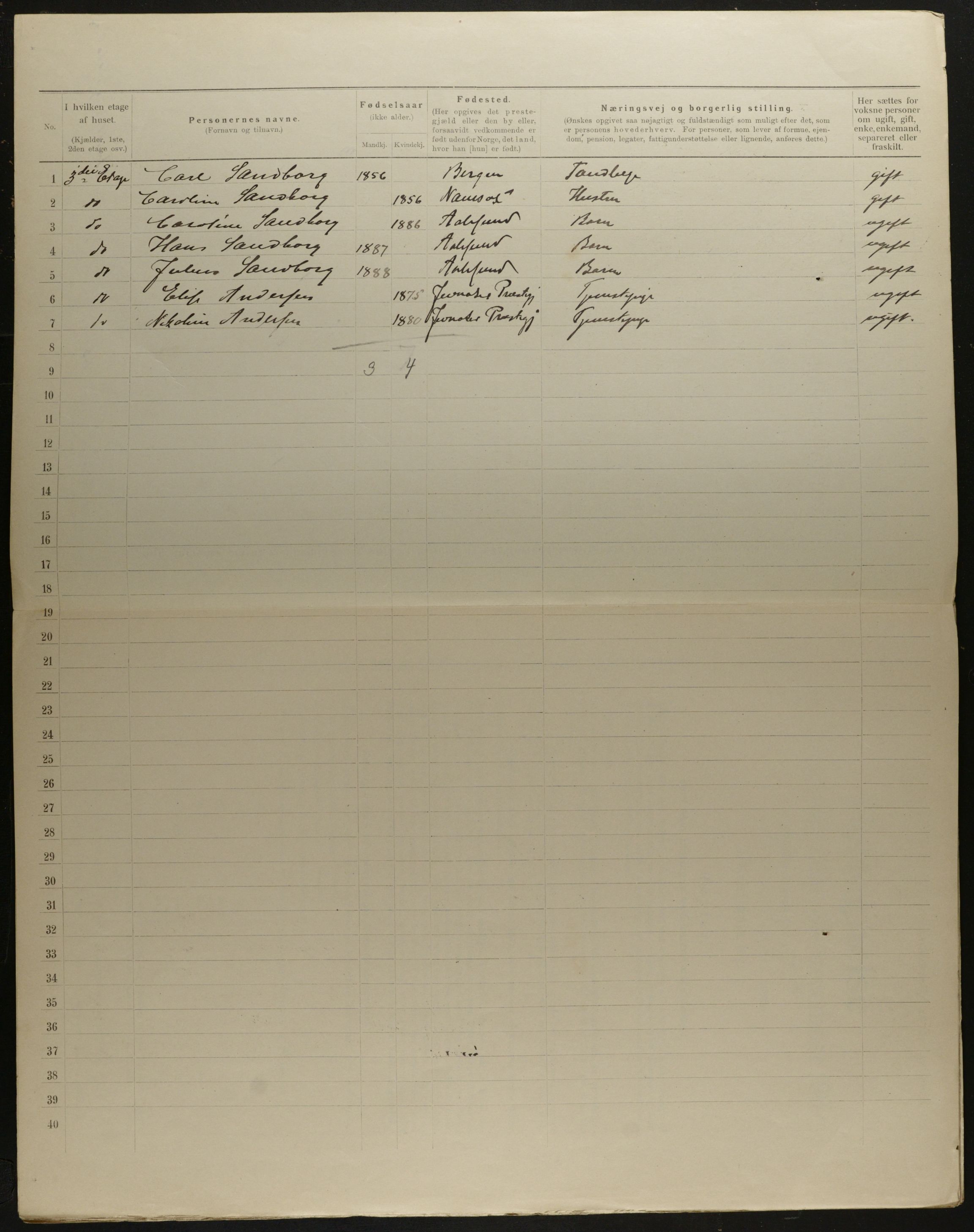 OBA, Municipal Census 1901 for Kristiania, 1901, p. 10654