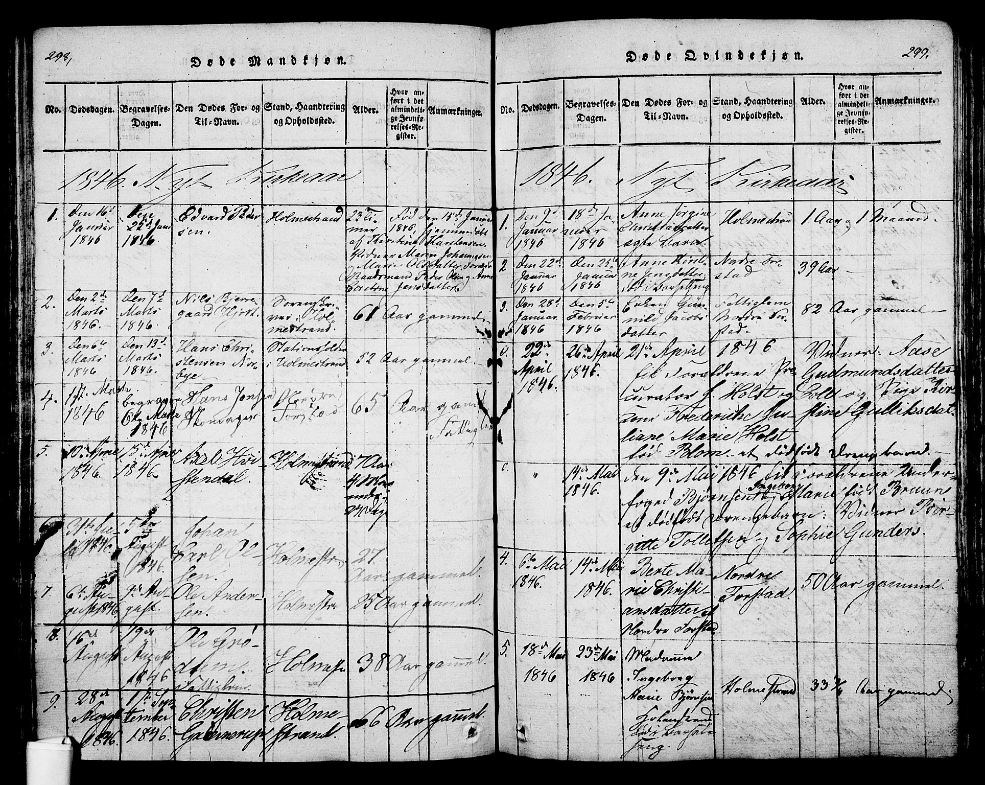 Holmestrand kirkebøker, SAKO/A-346/G/Ga/L0001: Parish register (copy) no. 1, 1814-1848, p. 298-299