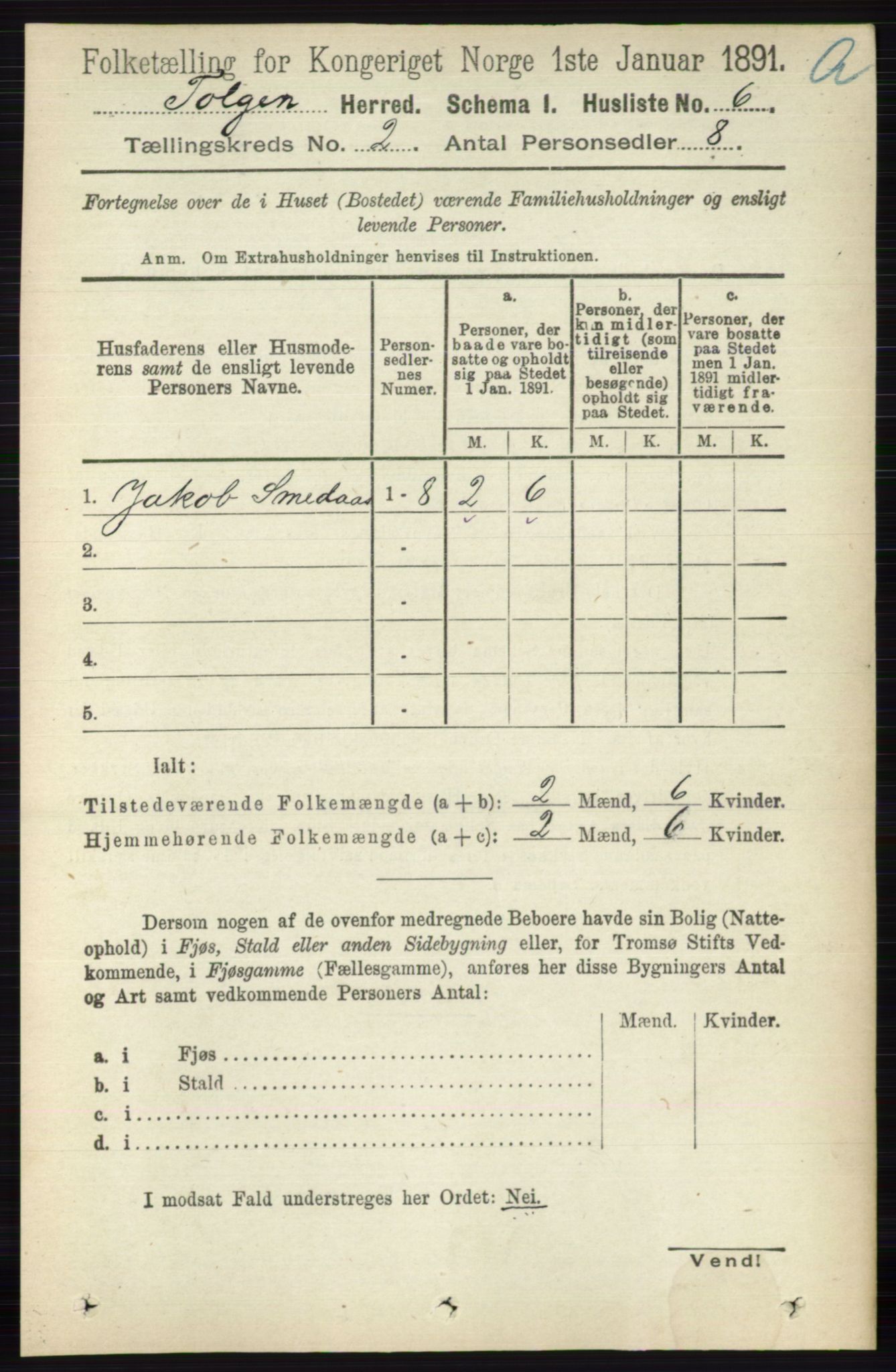 RA, 1891 census for 0436 Tolga, 1891, p. 251