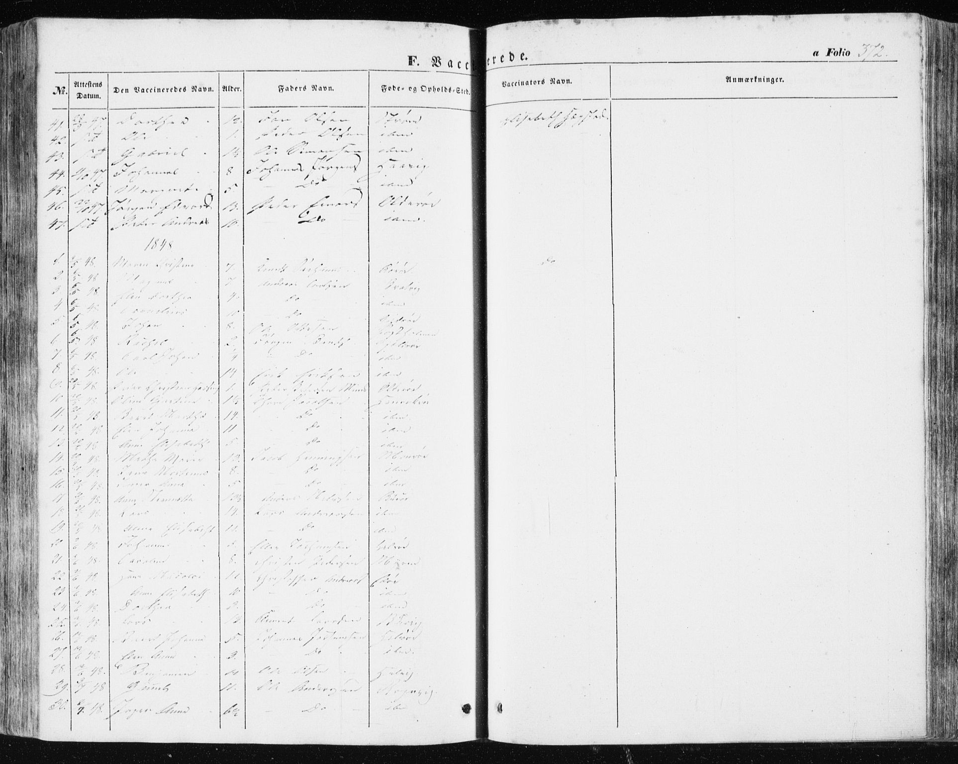 Ministerialprotokoller, klokkerbøker og fødselsregistre - Sør-Trøndelag, SAT/A-1456/634/L0529: Parish register (official) no. 634A05, 1843-1851, p. 372