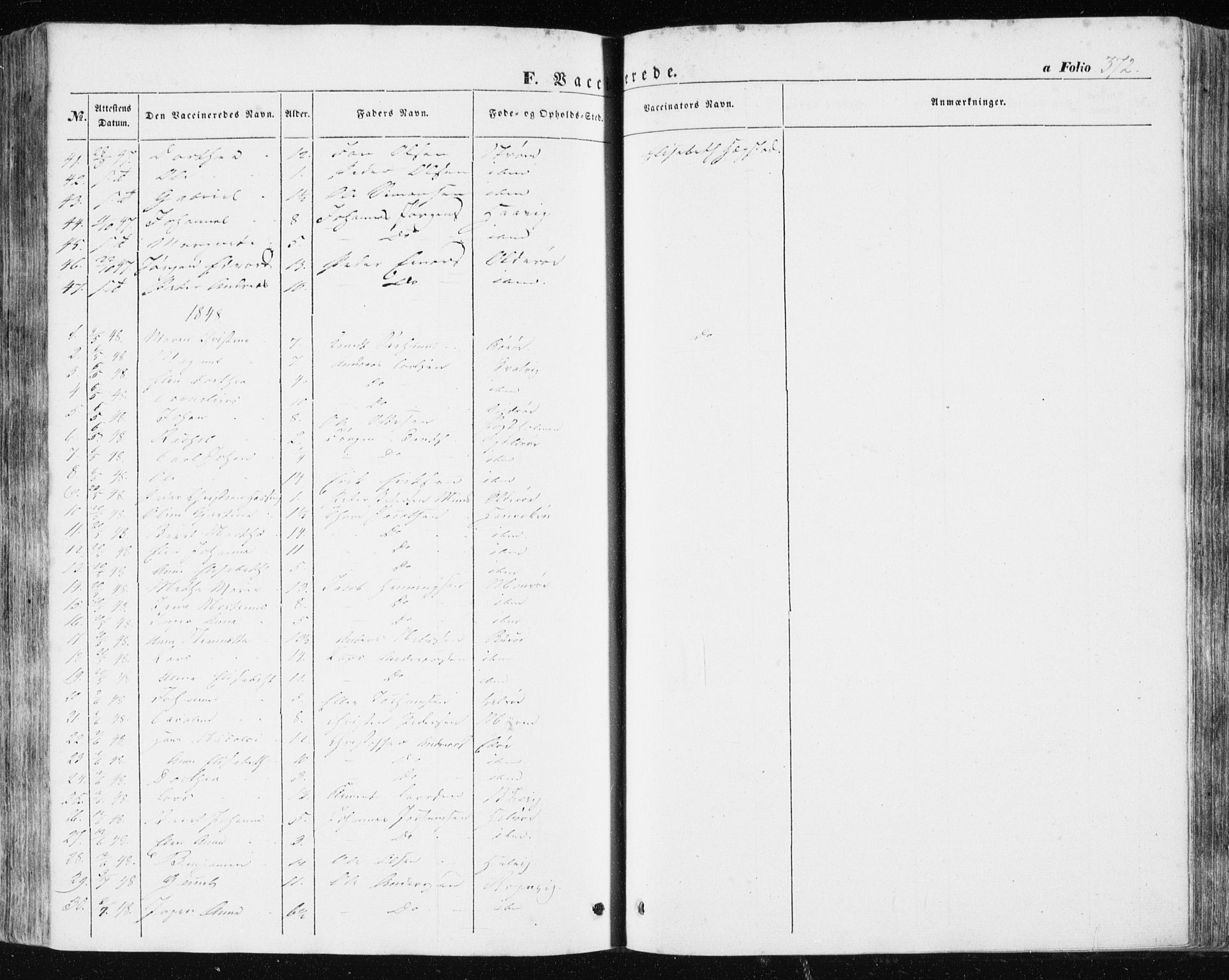 Ministerialprotokoller, klokkerbøker og fødselsregistre - Sør-Trøndelag, AV/SAT-A-1456/634/L0529: Parish register (official) no. 634A05, 1843-1851, p. 372