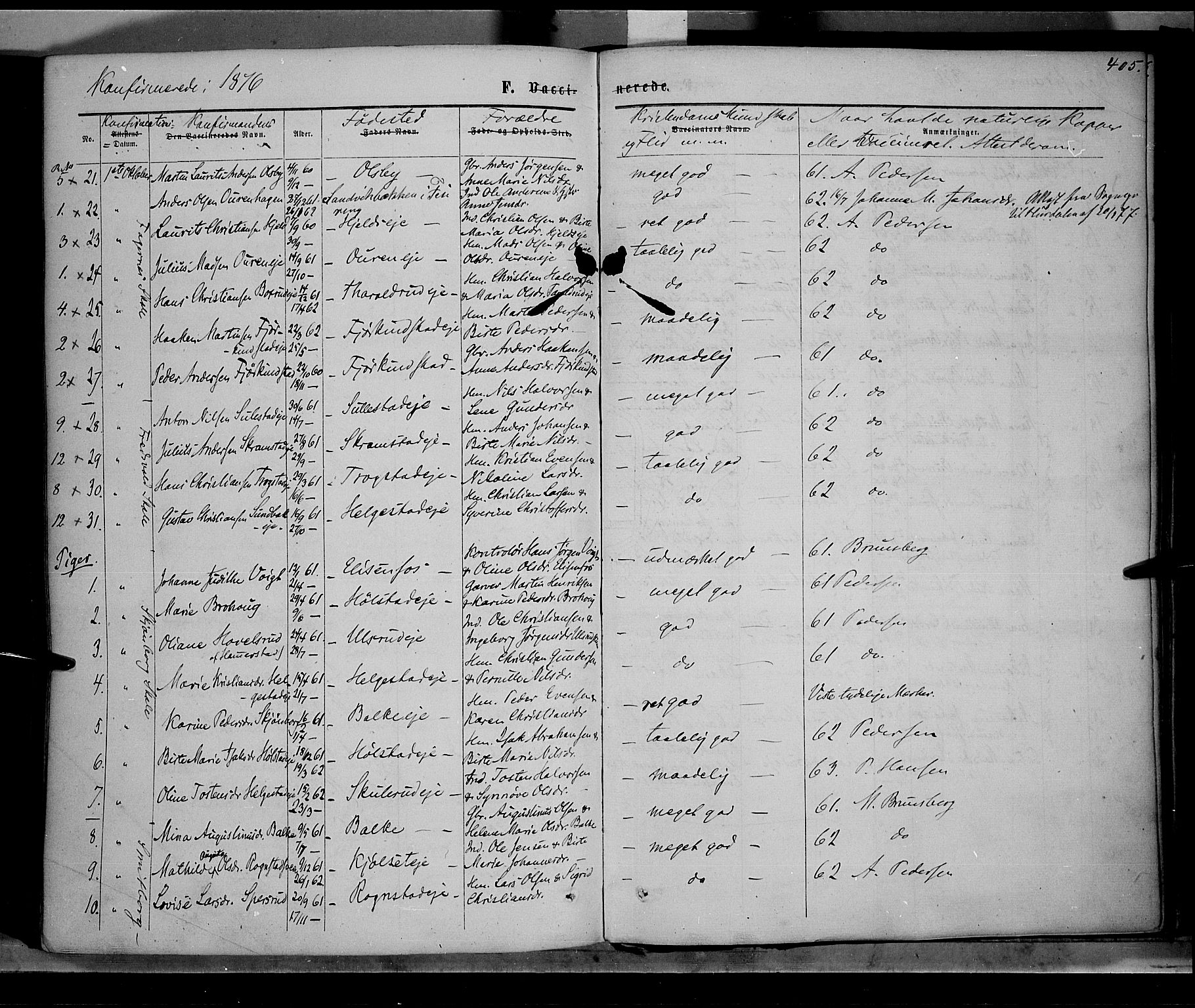 Østre Toten prestekontor, AV/SAH-PREST-104/H/Ha/Haa/L0005: Parish register (official) no. 5, 1866-1877, p. 405