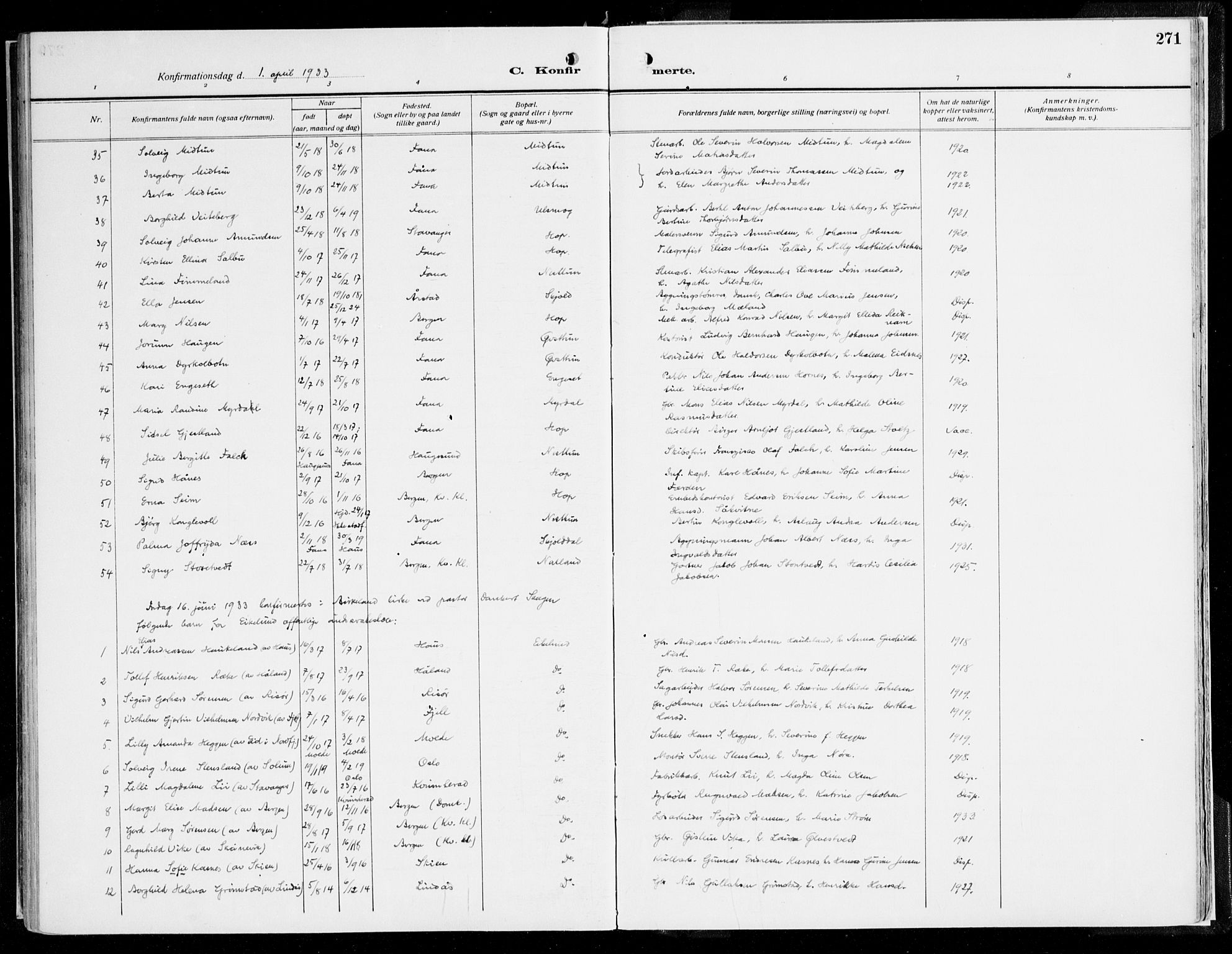 Fana Sokneprestembete, AV/SAB-A-75101/H/Haa/Haaj/L0001: Parish register (official) no. J 1, 1921-1935, p. 271