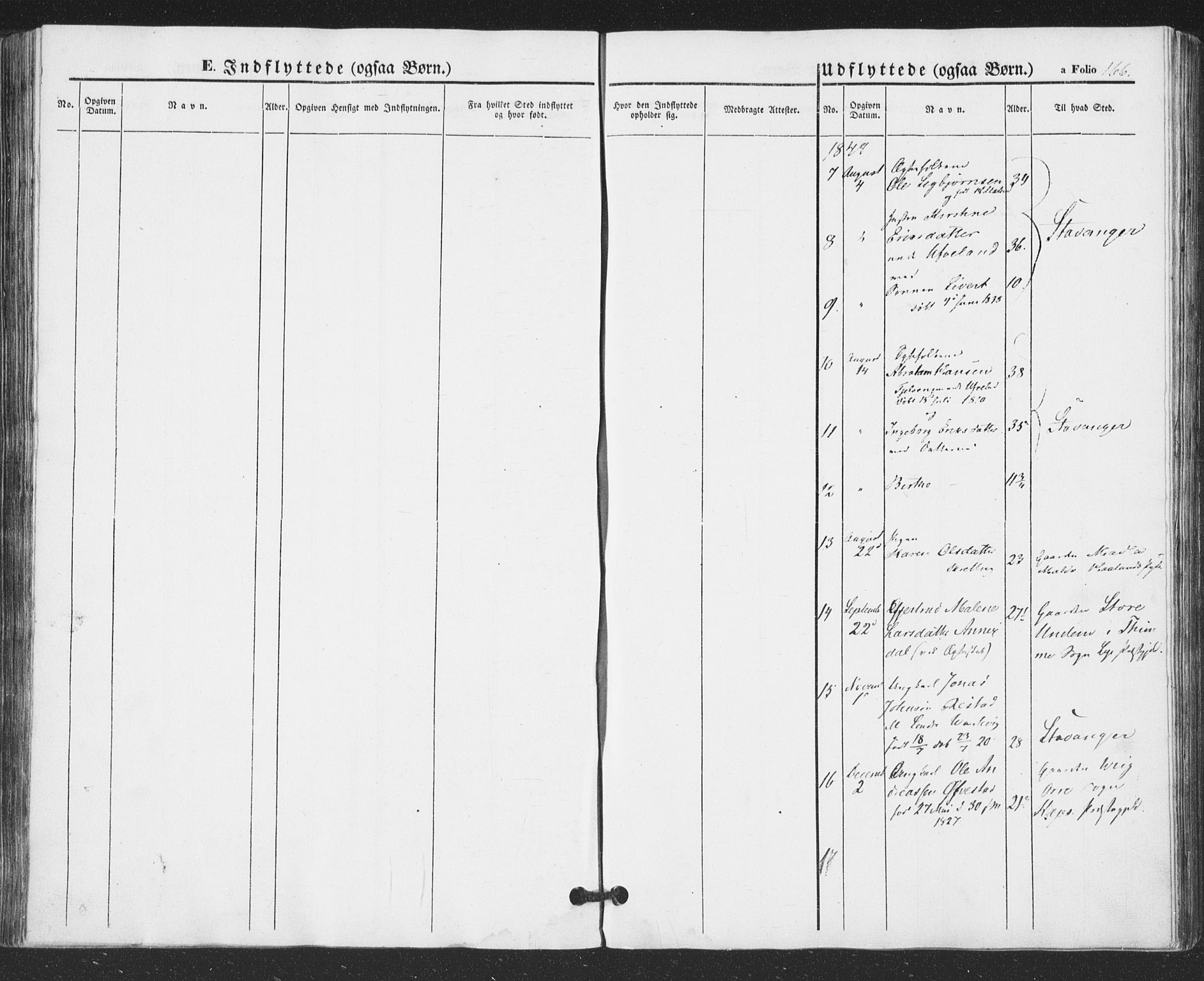 Hå sokneprestkontor, AV/SAST-A-101801/001/30BA/L0007: Parish register (official) no. A 6, 1842-1855, p. 166