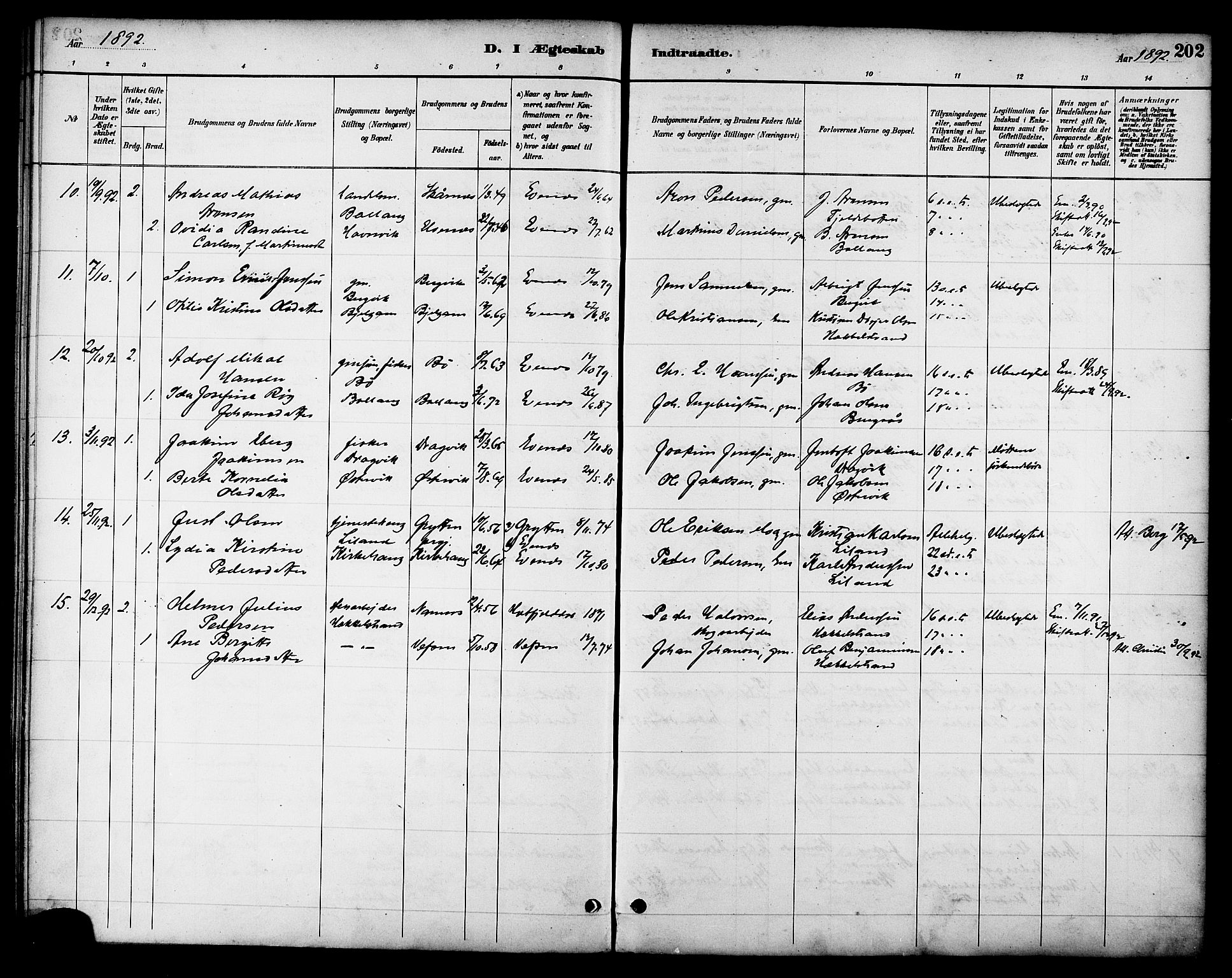 Ministerialprotokoller, klokkerbøker og fødselsregistre - Nordland, AV/SAT-A-1459/863/L0898: Parish register (official) no. 863A10, 1886-1897, p. 202