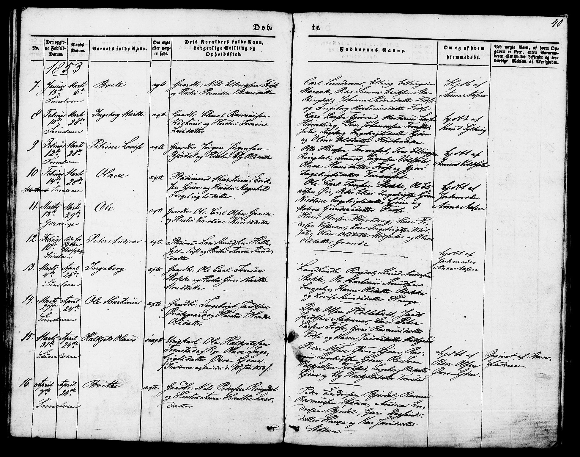 Ministerialprotokoller, klokkerbøker og fødselsregistre - Møre og Romsdal, AV/SAT-A-1454/517/L0222: Parish register (official) no. 517A02, 1846-1862, p. 40