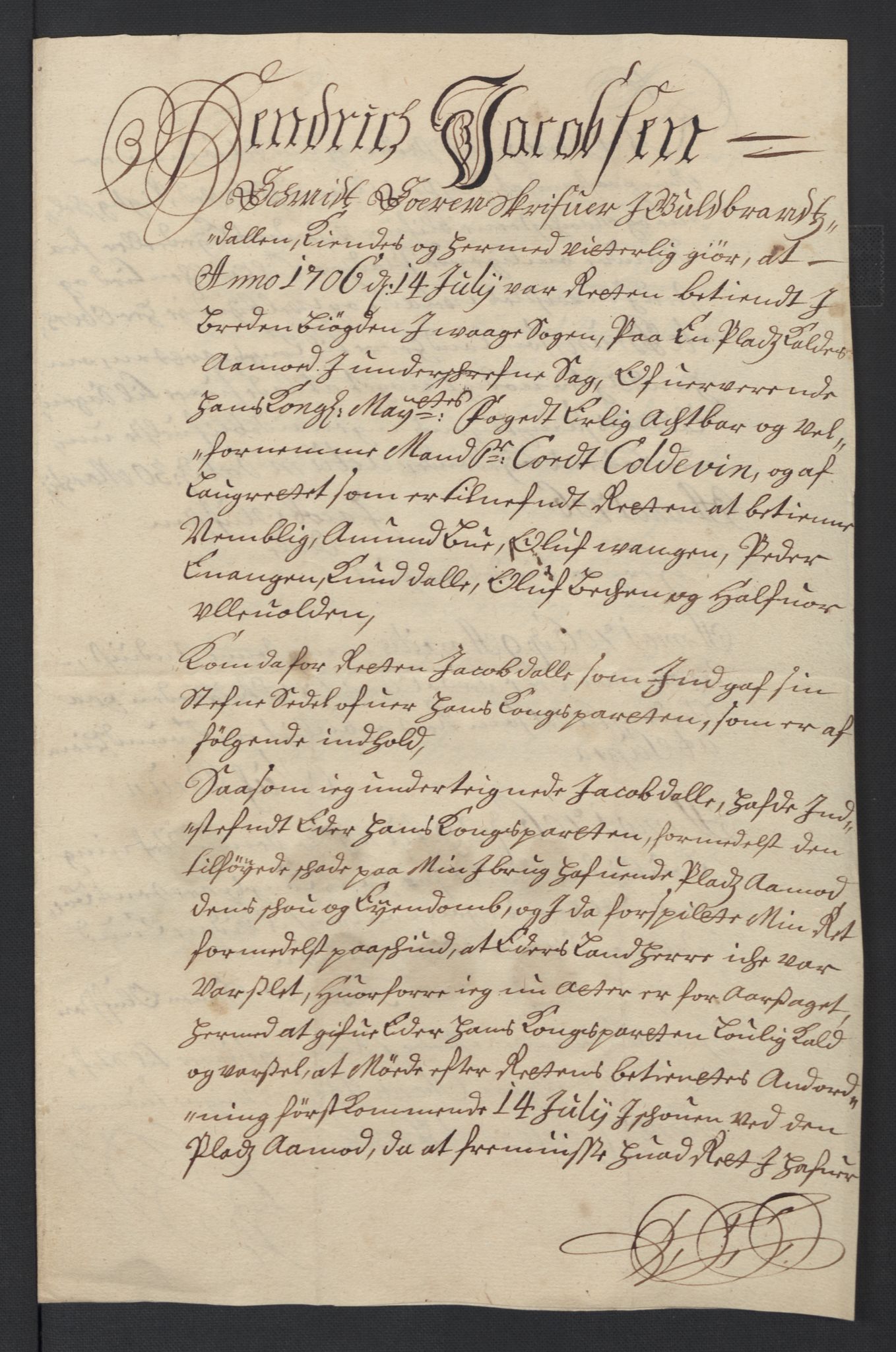 Rentekammeret inntil 1814, Reviderte regnskaper, Fogderegnskap, AV/RA-EA-4092/R17/L1178: Fogderegnskap Gudbrandsdal, 1705-1707, p. 170