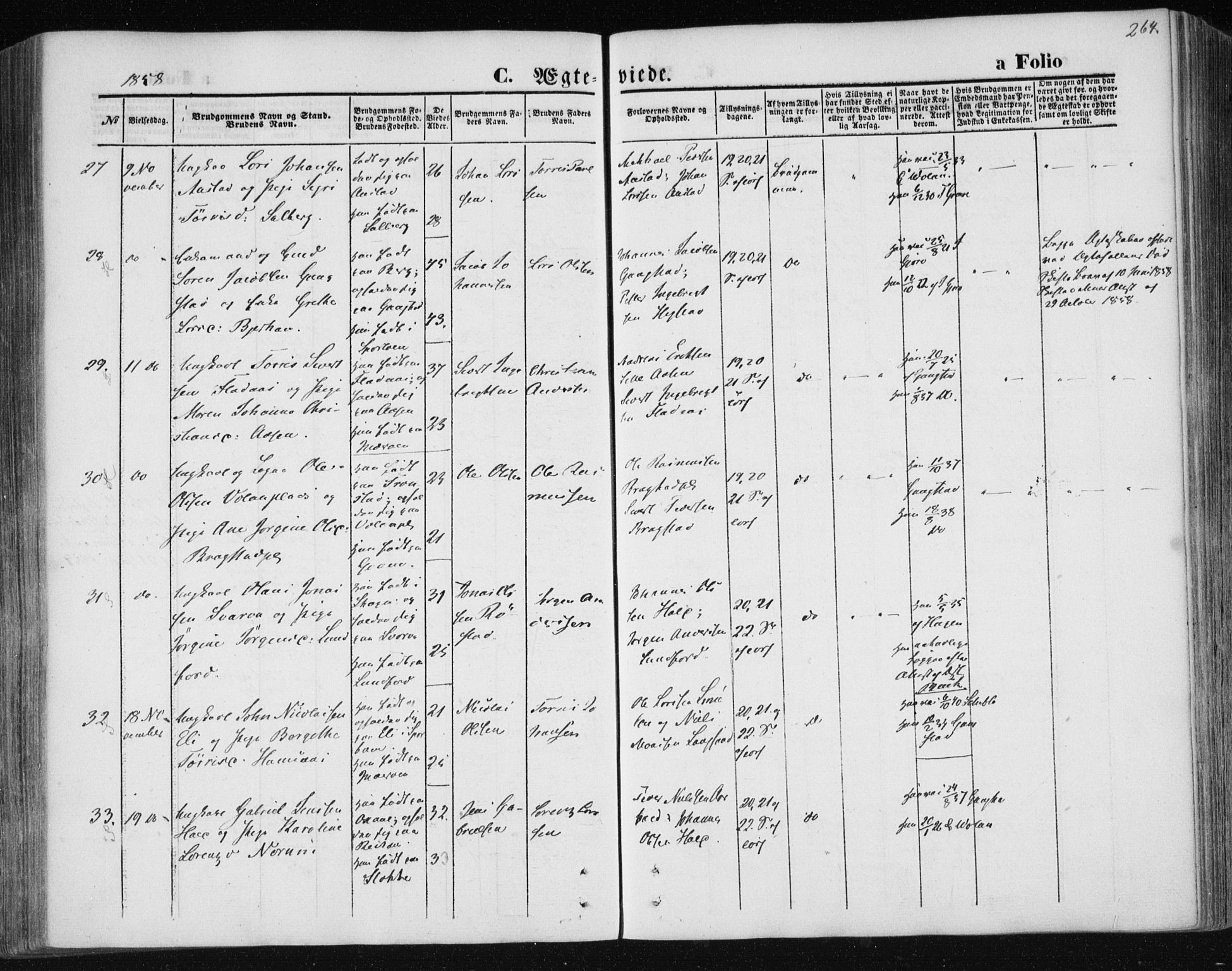 Ministerialprotokoller, klokkerbøker og fødselsregistre - Nord-Trøndelag, SAT/A-1458/730/L0283: Parish register (official) no. 730A08, 1855-1865, p. 264