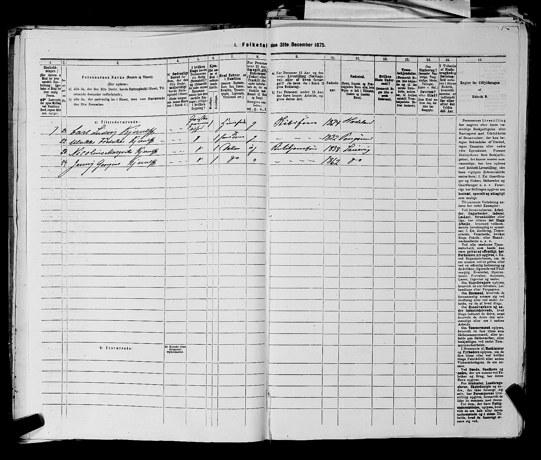 SAKO, 1875 census for 0707P Larvik, 1875, p. 238