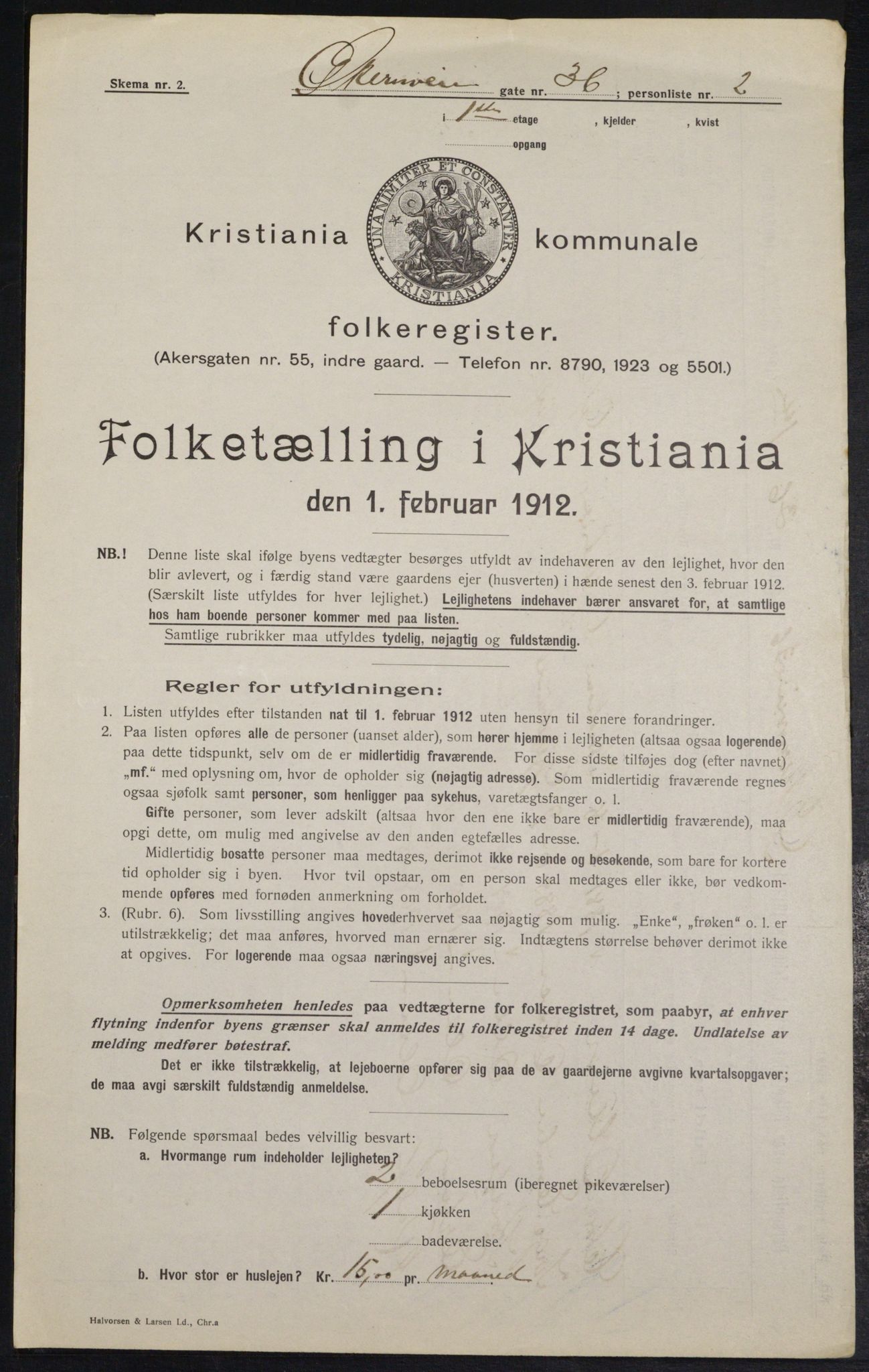 OBA, Municipal Census 1912 for Kristiania, 1912, p. 128891