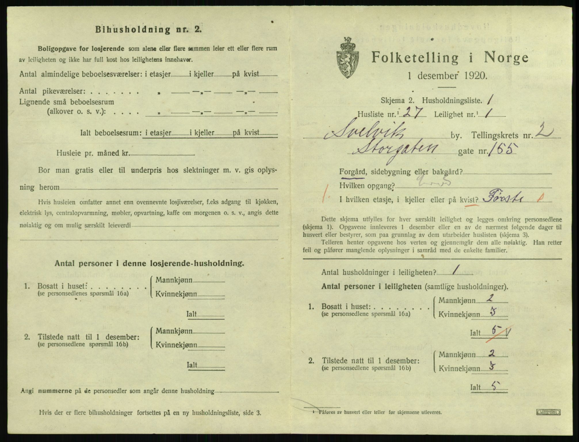 SAKO, 1920 census for Svelvik, 1920, p. 941