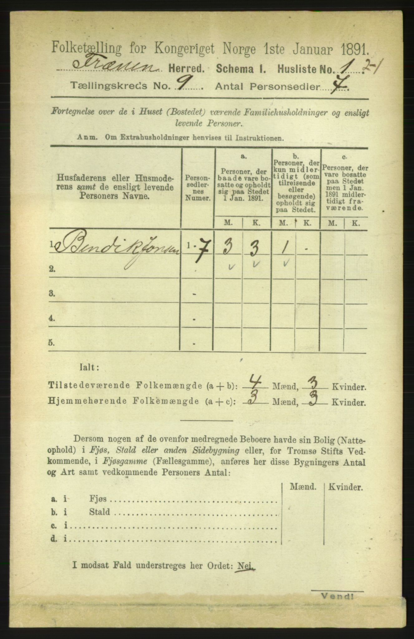 RA, 1891 census for 1548 Fræna, 1891, p. 2818