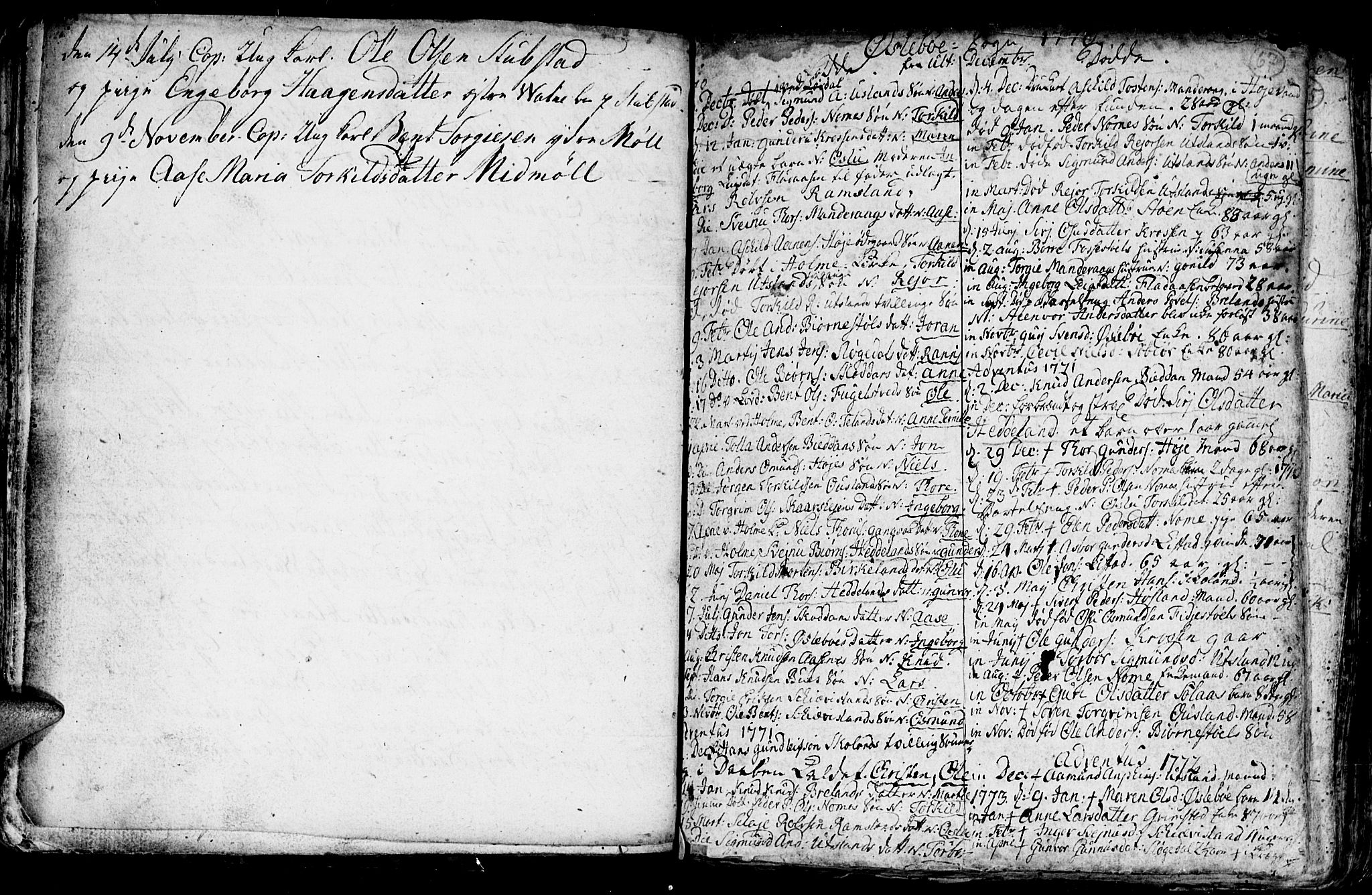 Holum sokneprestkontor, SAK/1111-0022/F/Fb/Fba/L0001: Parish register (copy) no. B 1 /2, 1770-1802, p. 67