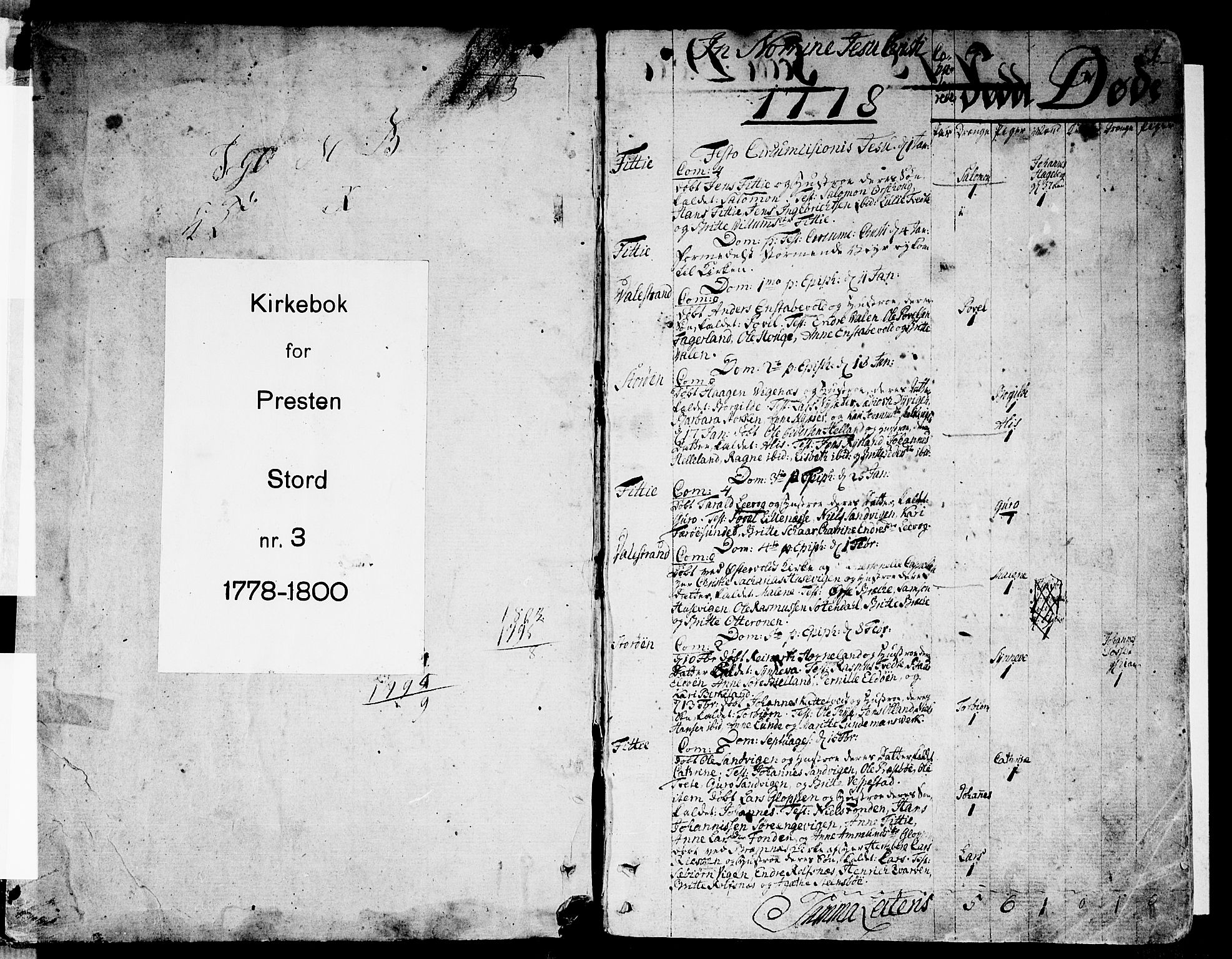 Stord sokneprestembete, SAB/A-78201/H/Haa: Parish register (official) no. A 3, 1778-1800