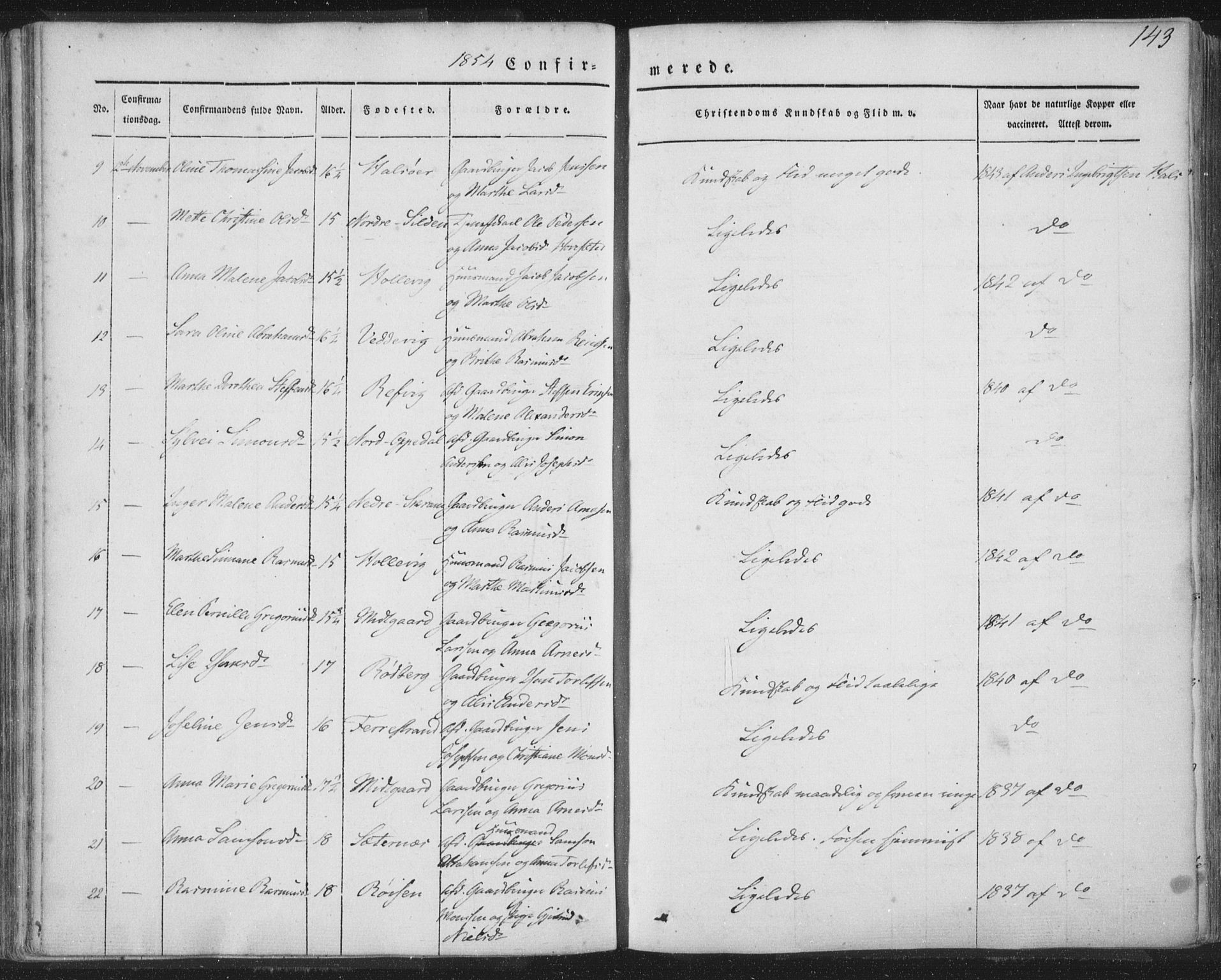 Selje sokneprestembete, AV/SAB-A-99938/H/Ha/Haa/Haaa: Parish register (official) no. A 10, 1844-1858, p. 143