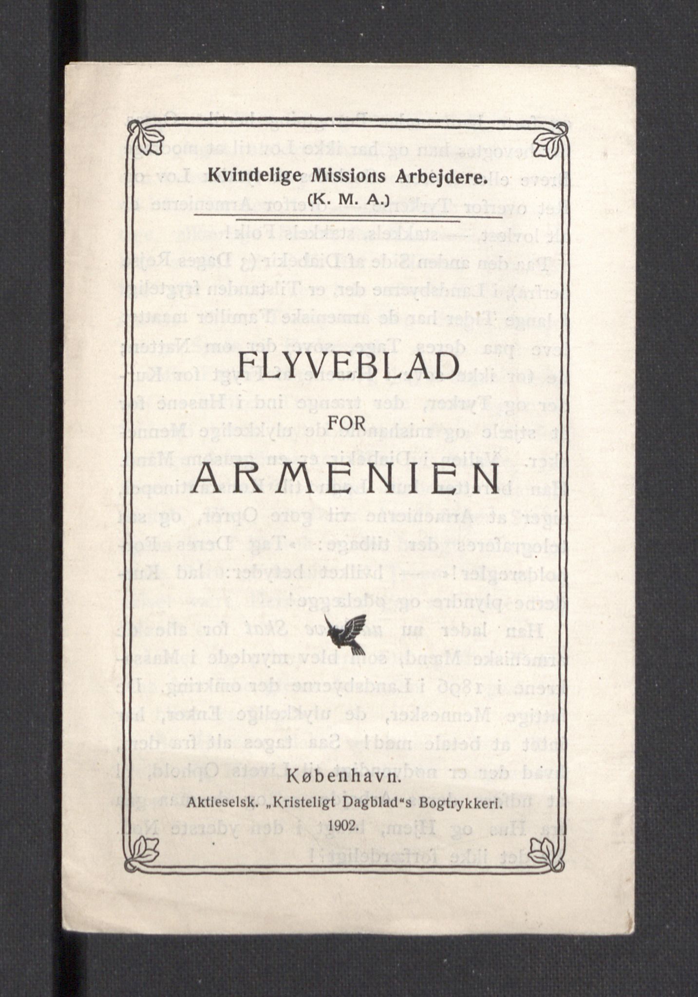 Kvinnelige Misjonsarbeidere, AV/RA-PA-0699/F/Fj/L0032/0002: Diverse /  Mindre  småskrifter, trykksaker, om Armenia, 1896-1905