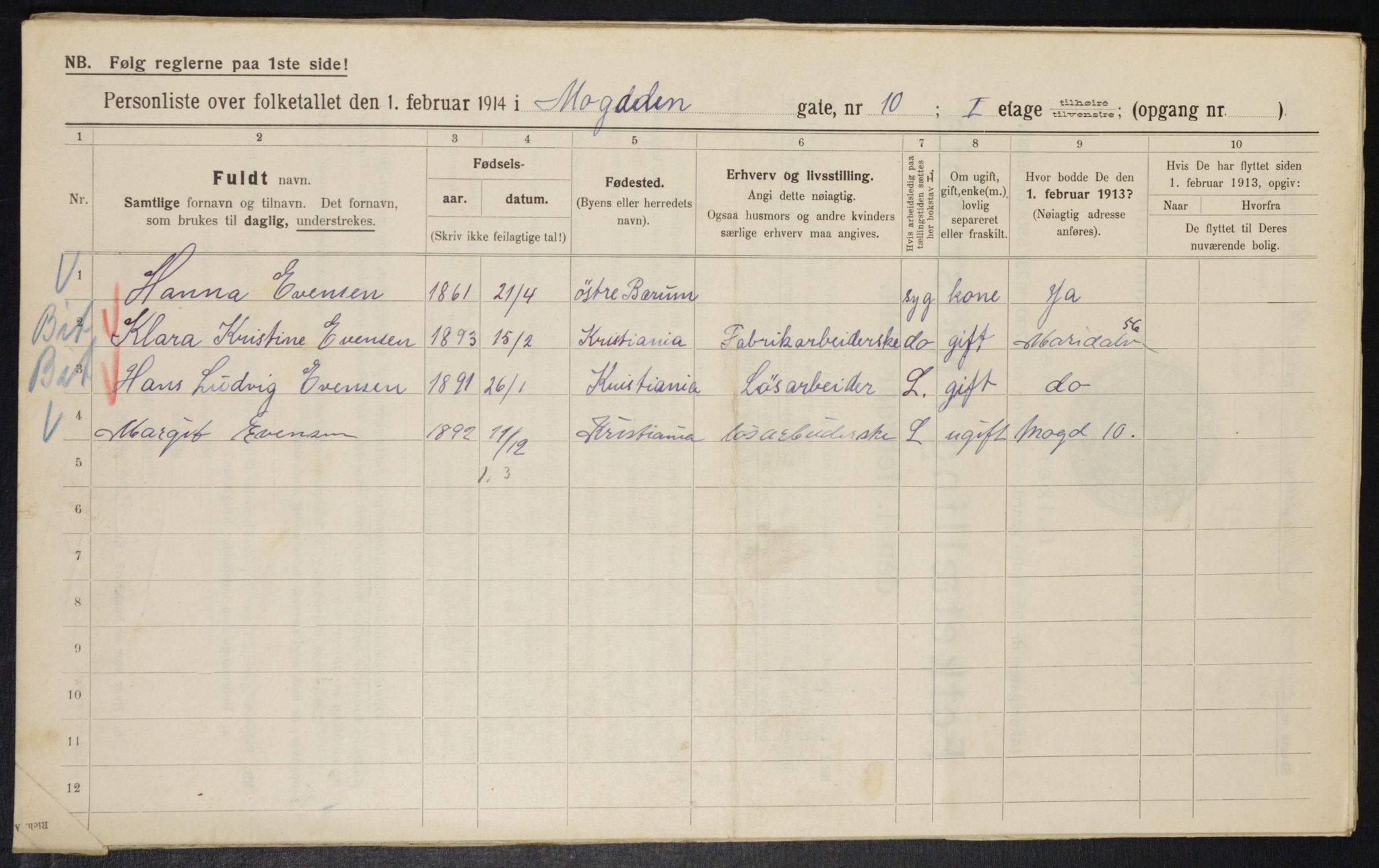 OBA, Municipal Census 1914 for Kristiania, 1914, p. 65349