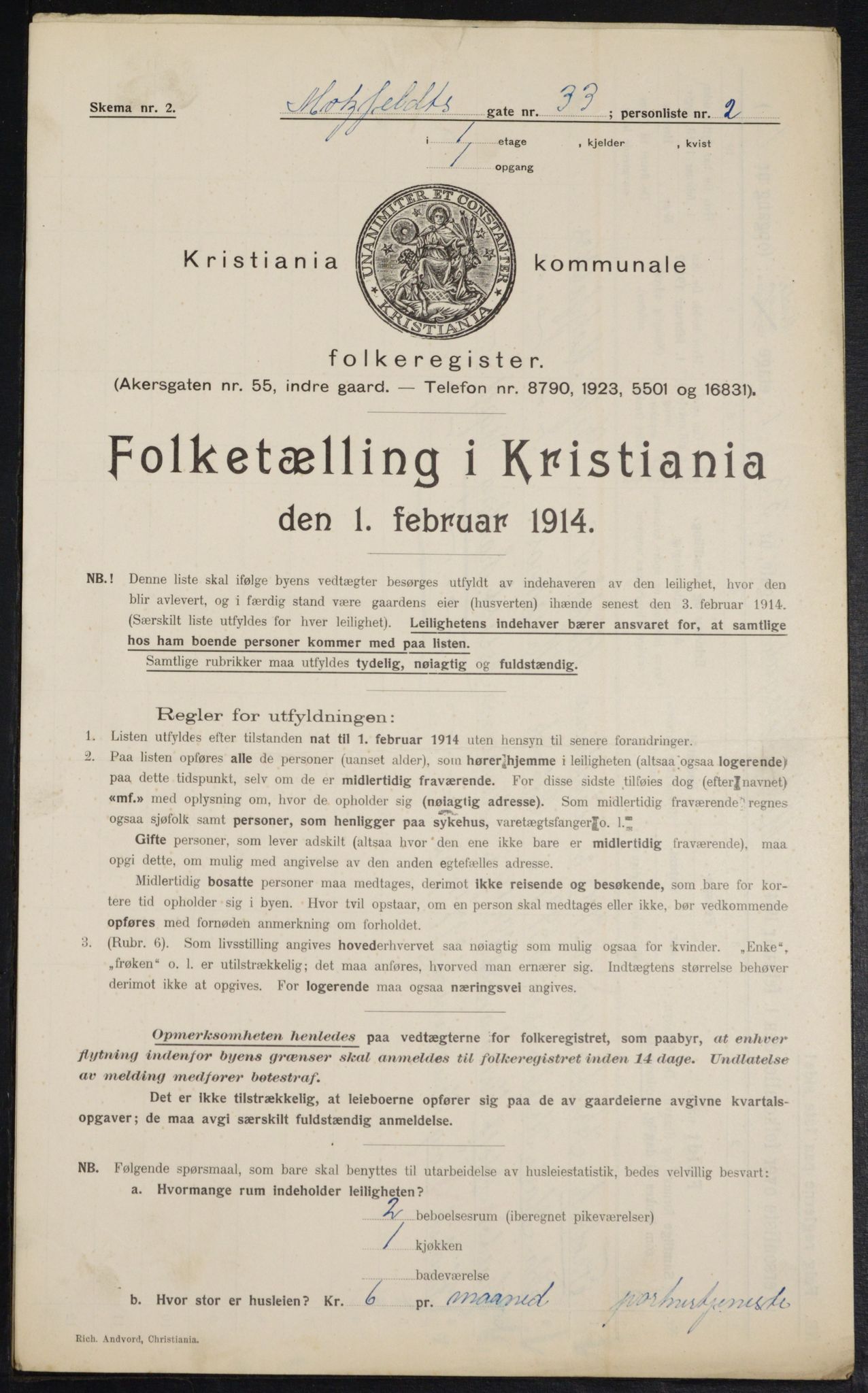 OBA, Municipal Census 1914 for Kristiania, 1914, p. 66601