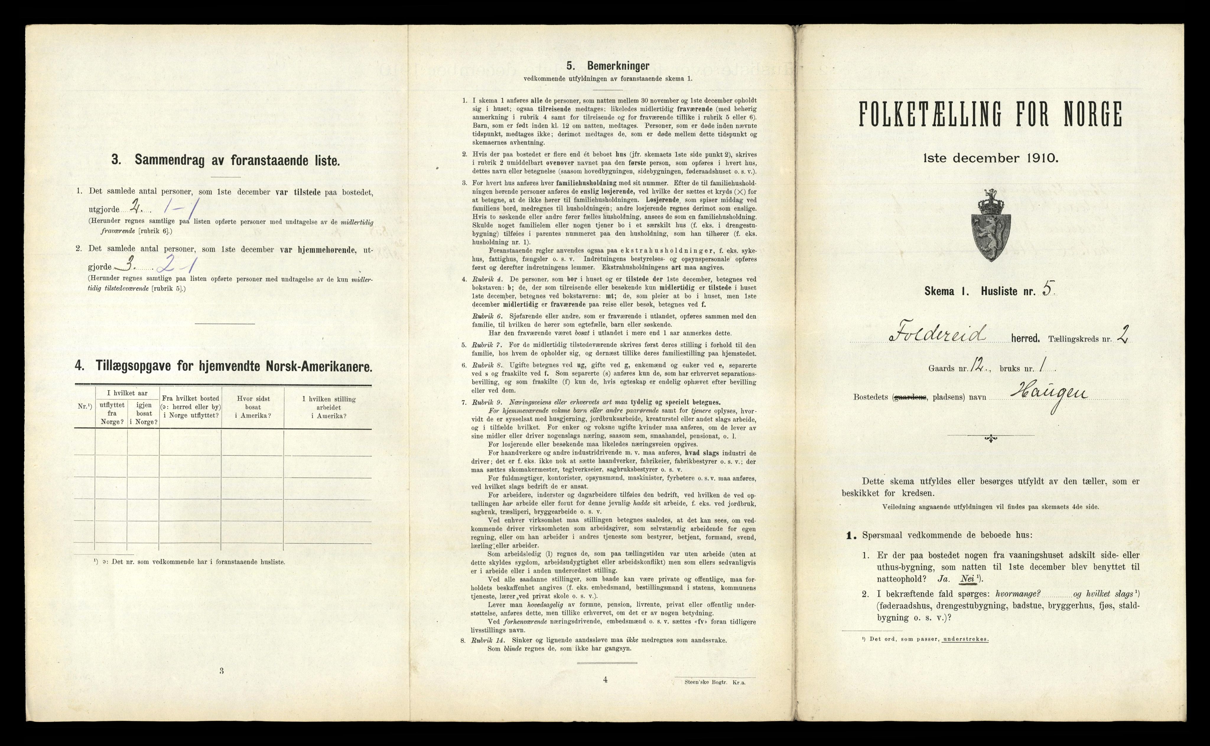 RA, 1910 census for Foldereid, 1910, p. 98