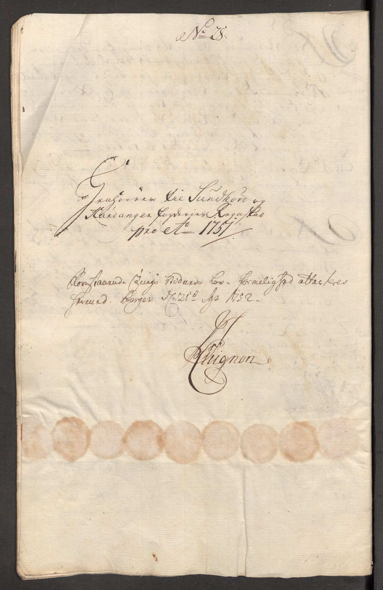 Rentekammeret inntil 1814, Reviderte regnskaper, Fogderegnskap, AV/RA-EA-4092/R48/L3056: Fogderegnskap Sunnhordland og Hardanger, 1751, p. 263