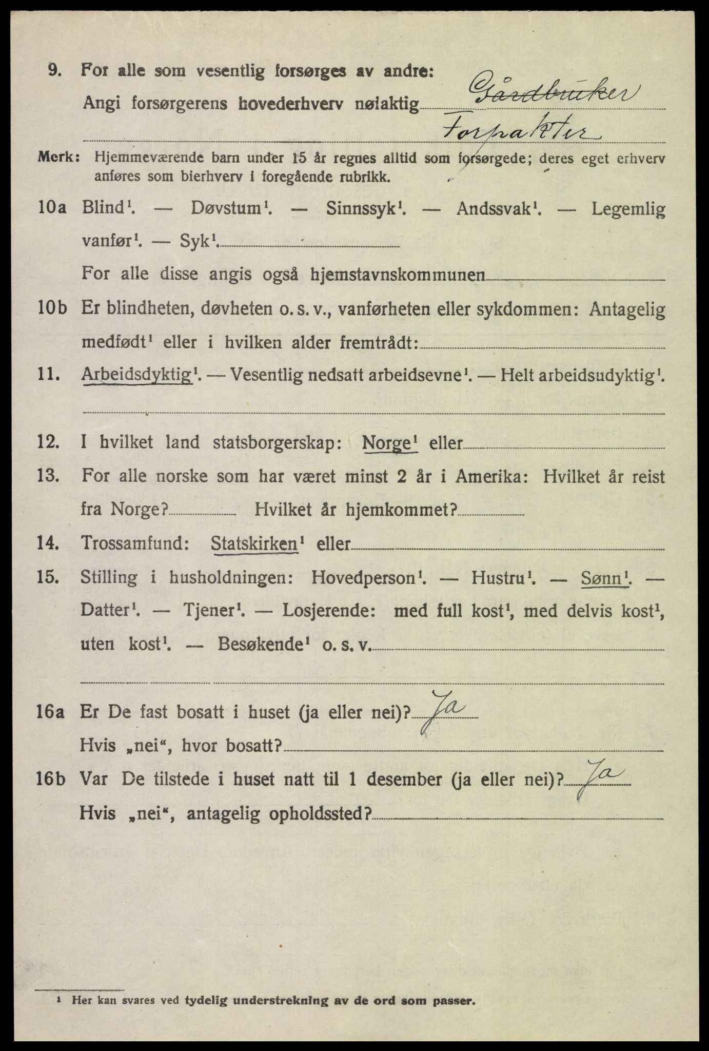 SAH, 1920 census for Vestre Gausdal, 1920, p. 3702