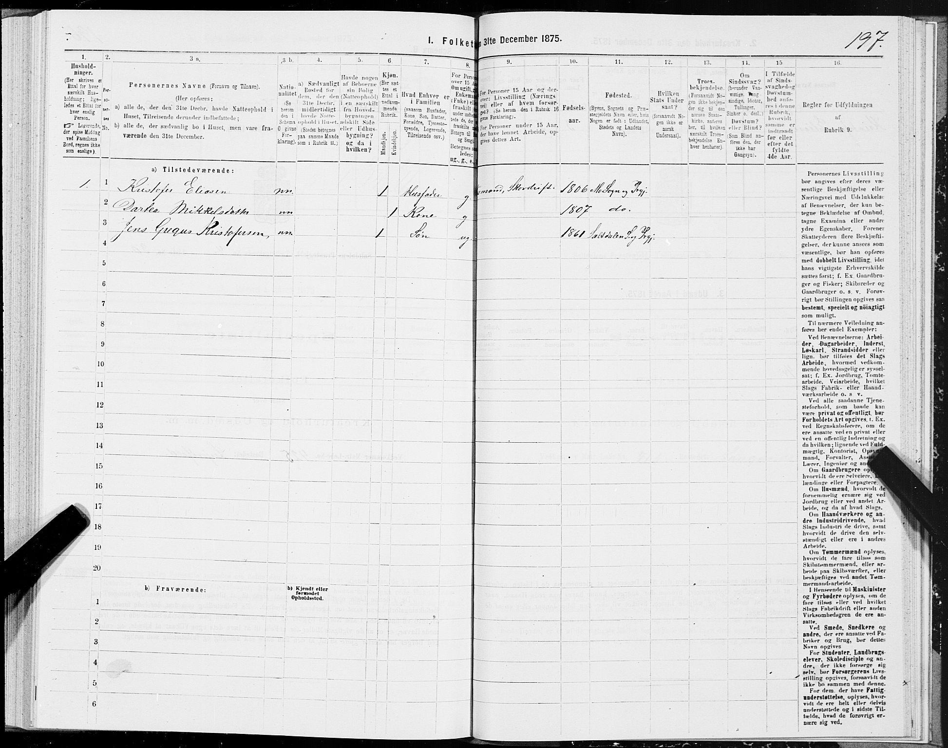 SAT, 1875 census for 1840P Saltdal, 1875, p. 2197