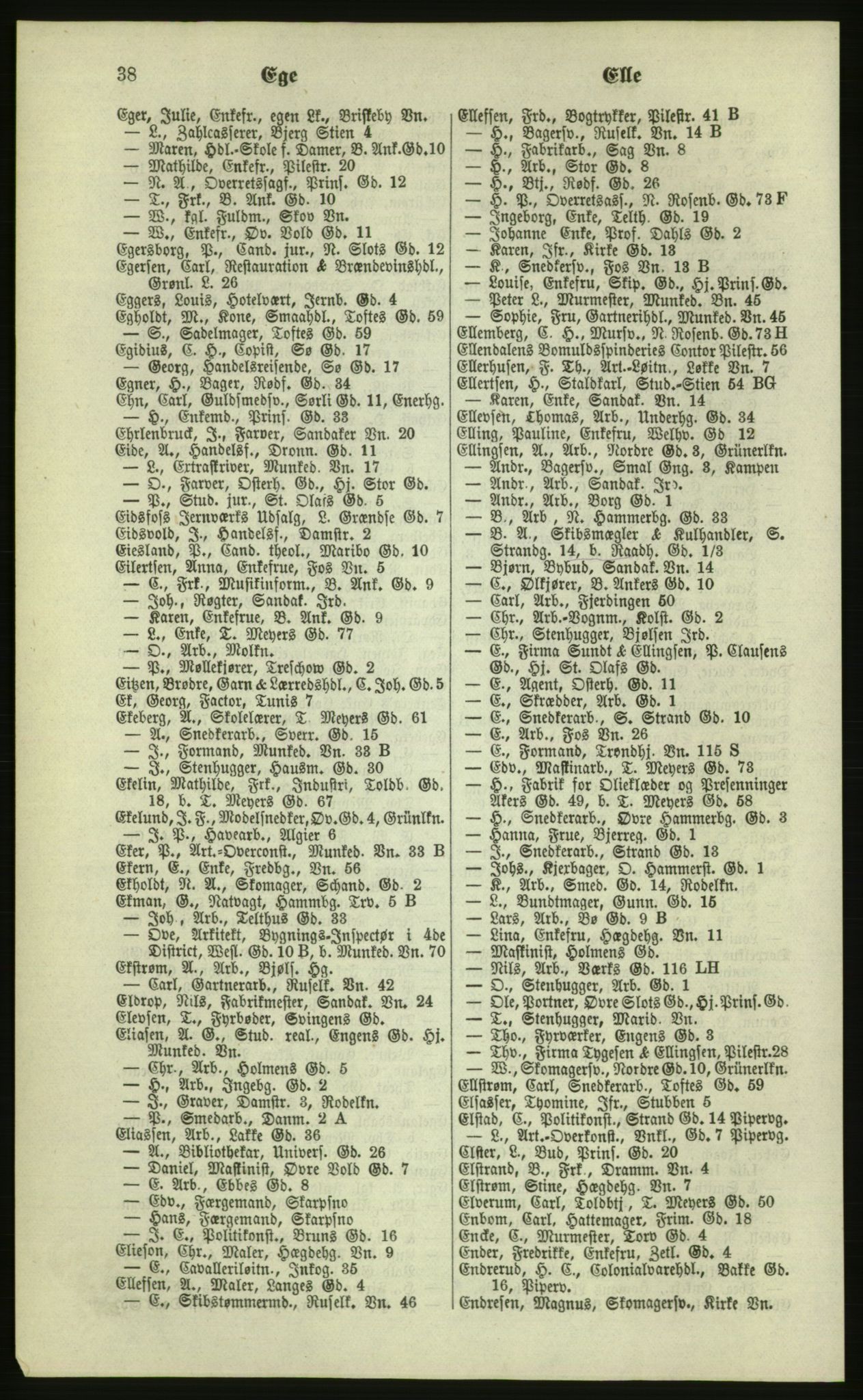 Kristiania/Oslo adressebok, PUBL/-, 1879, p. 38