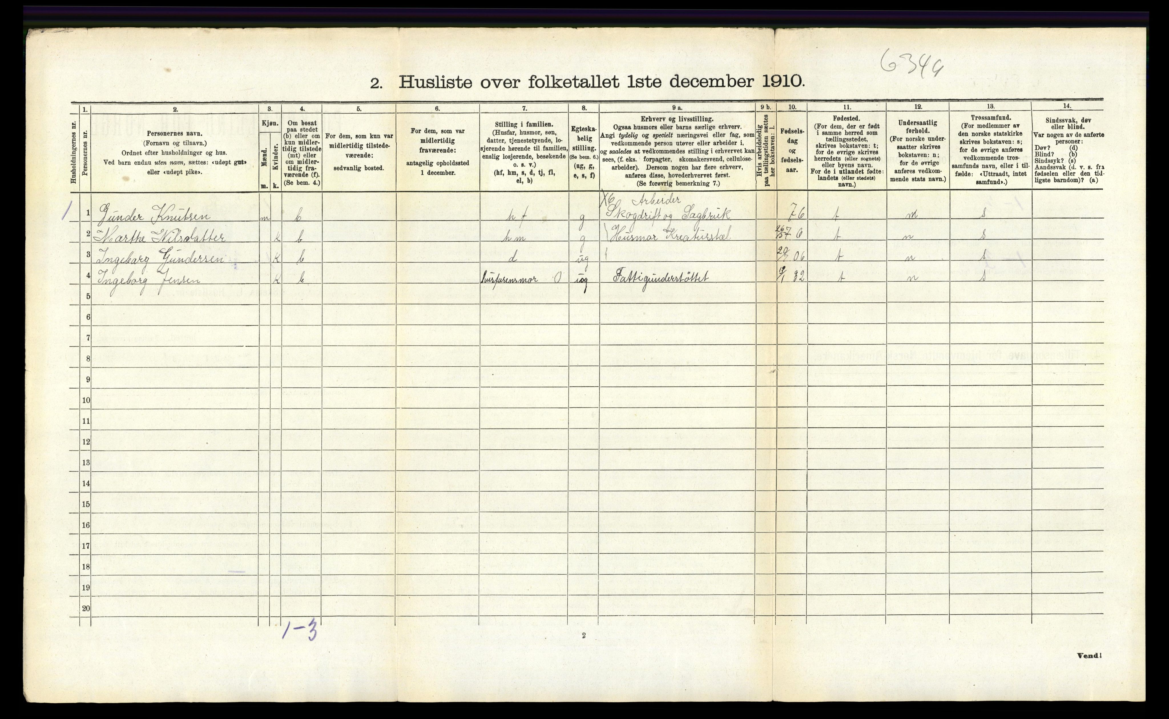 RA, 1910 census for Froland, 1910, p. 815