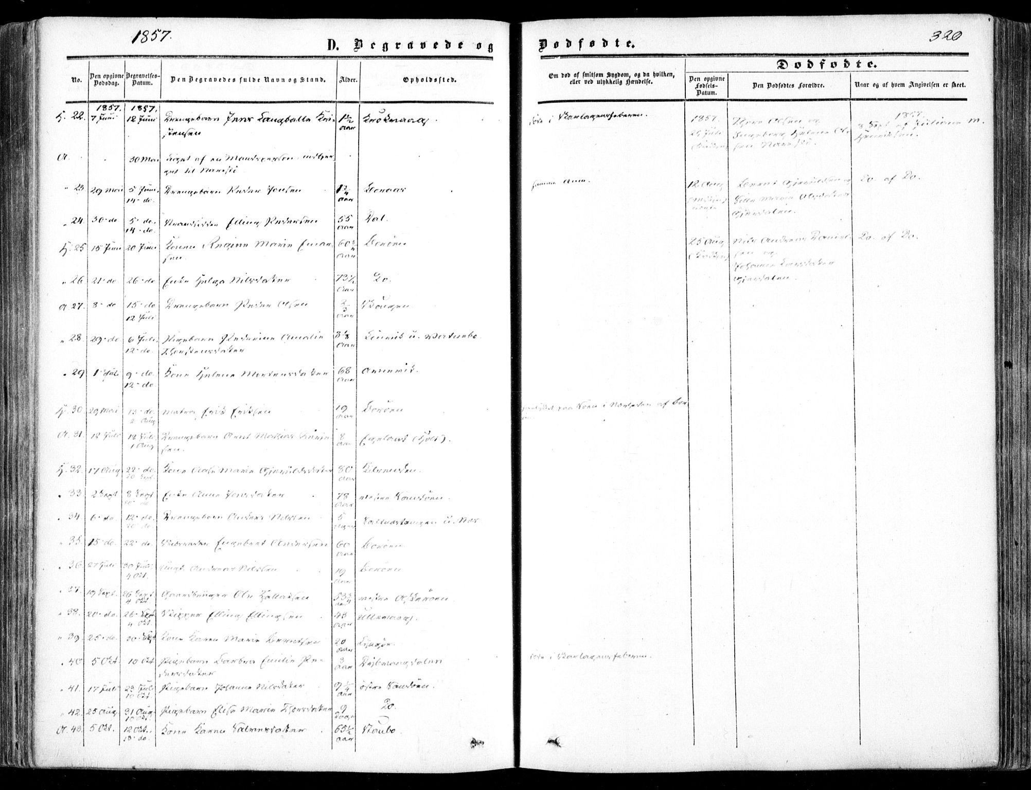 Dypvåg sokneprestkontor, SAK/1111-0007/F/Fa/Faa/L0006: Parish register (official) no. A 6, 1855-1872, p. 320