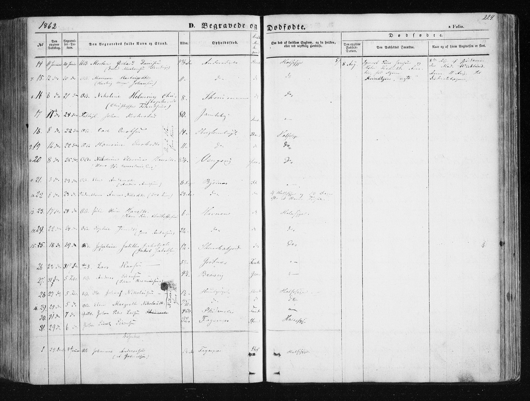 Tromsøysund sokneprestkontor, SATØ/S-1304/G/Ga/L0001kirke: Parish register (official) no. 1, 1856-1867, p. 229