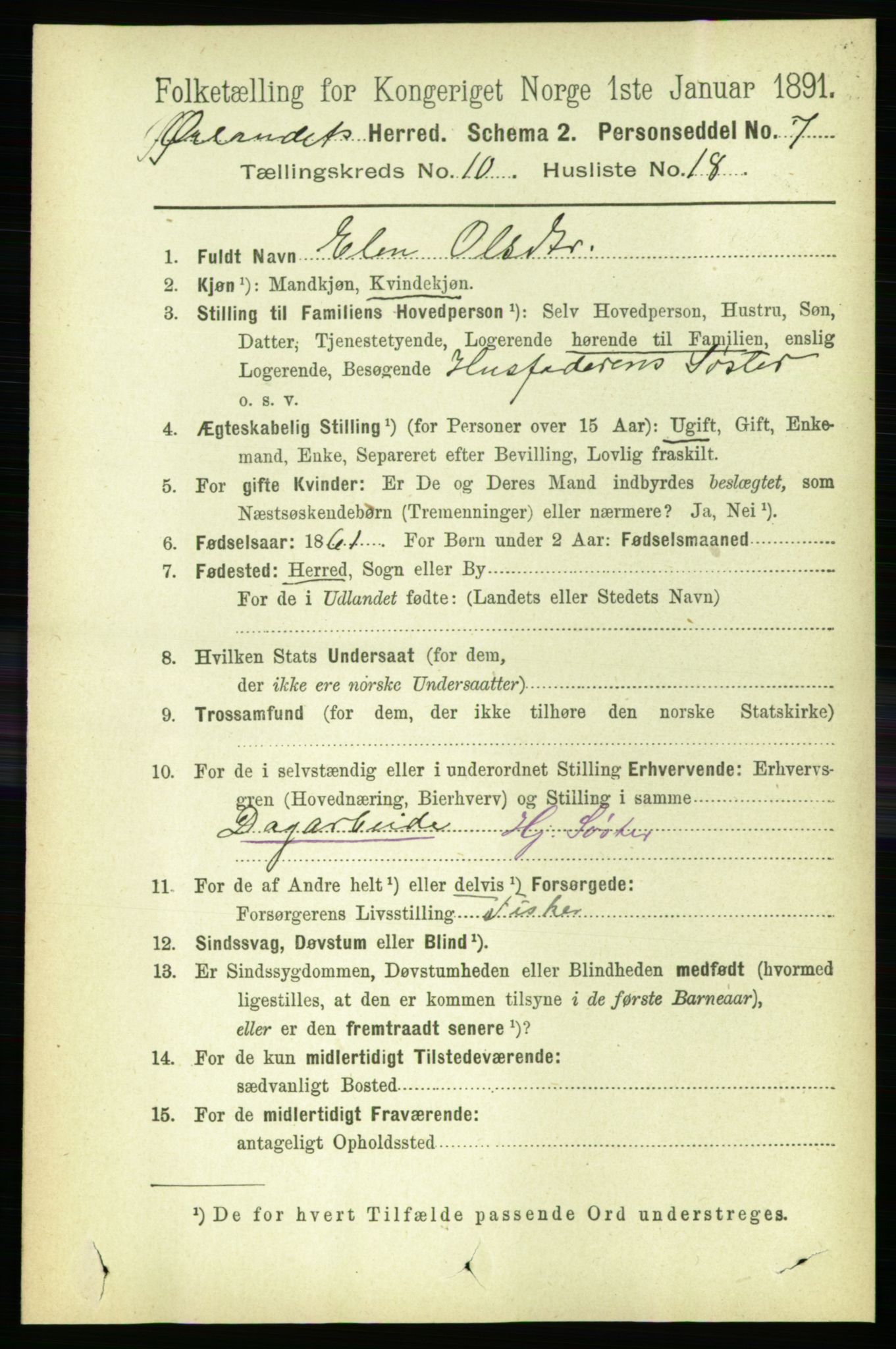 RA, 1891 census for 1621 Ørland, 1891, p. 4313