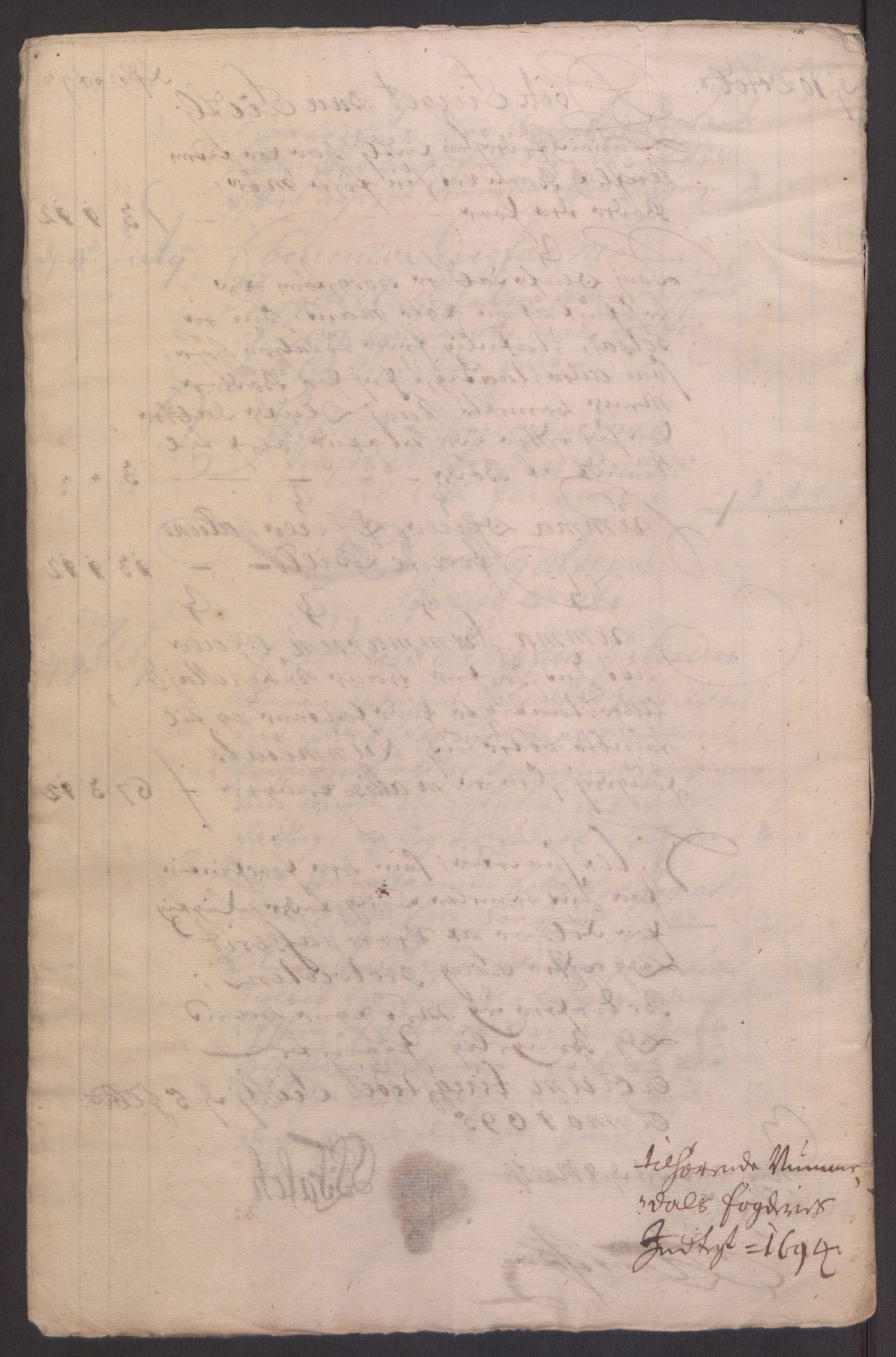 Rentekammeret inntil 1814, Reviderte regnskaper, Fogderegnskap, RA/EA-4092/R64/L4424: Fogderegnskap Namdal, 1692-1695, p. 394
