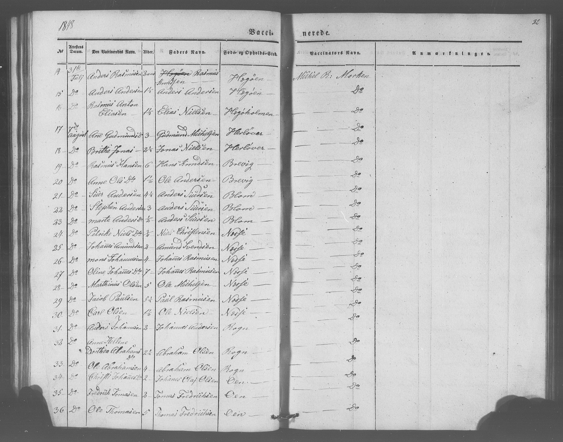Manger sokneprestembete, SAB/A-76801/H/Haa: Parish register (official) no. A 10, 1844-1859, p. 32
