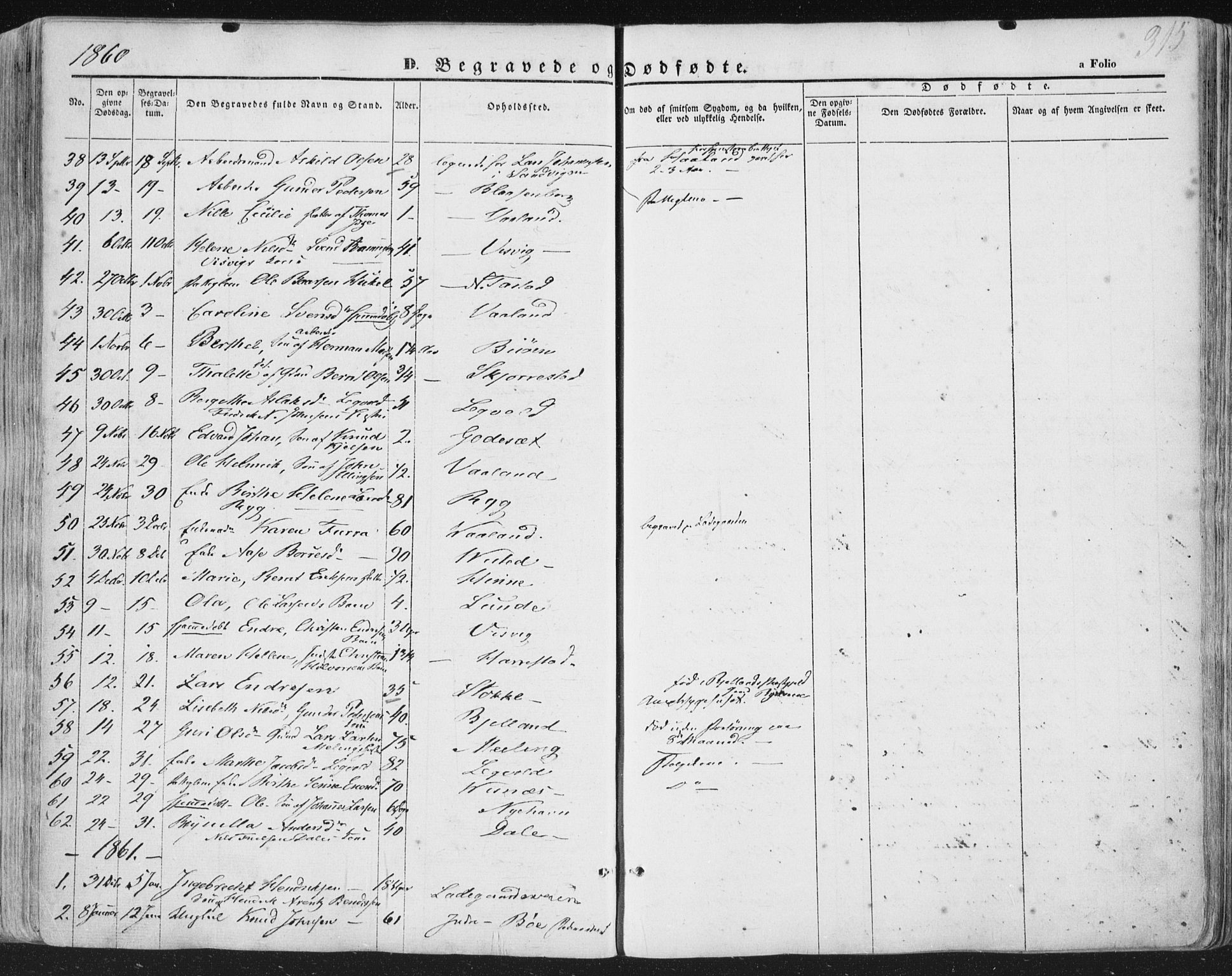 Hetland sokneprestkontor, AV/SAST-A-101826/30/30BA/L0002: Parish register (official) no. A 2, 1849-1869, p. 315