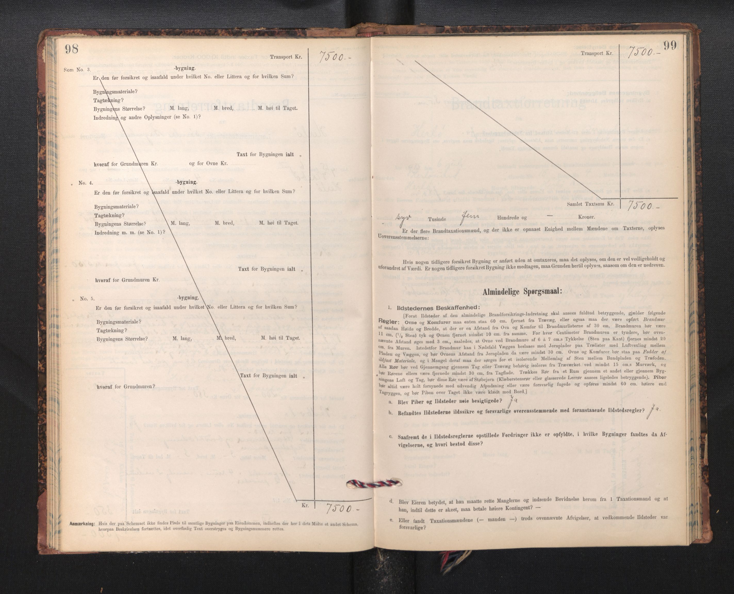 Lensmannen i Herdla, AV/SAB-A-32901/0012/L0003:  Branntakstprotokoll skjematakst, 1897-1916, p. 98-99