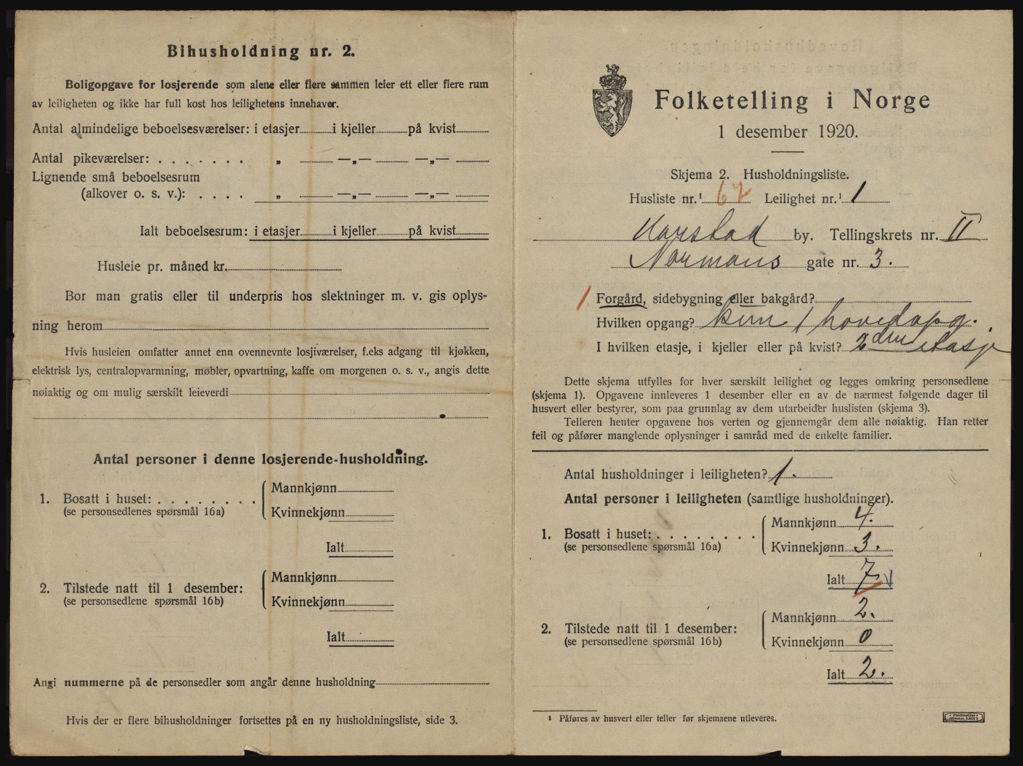 SATØ, 1920 census for Harstad, 1920, p. 1221