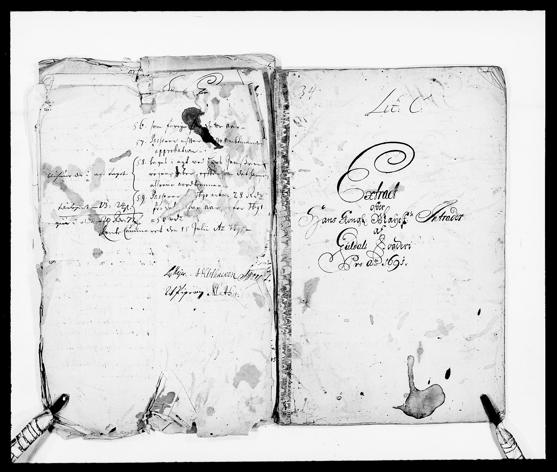 Rentekammeret inntil 1814, Reviderte regnskaper, Fogderegnskap, AV/RA-EA-4092/R59/L3941: Fogderegnskap Gauldal, 1691, p. 3
