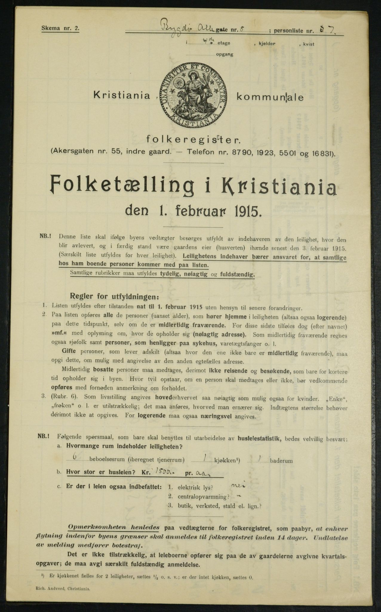 OBA, Municipal Census 1915 for Kristiania, 1915, p. 10214