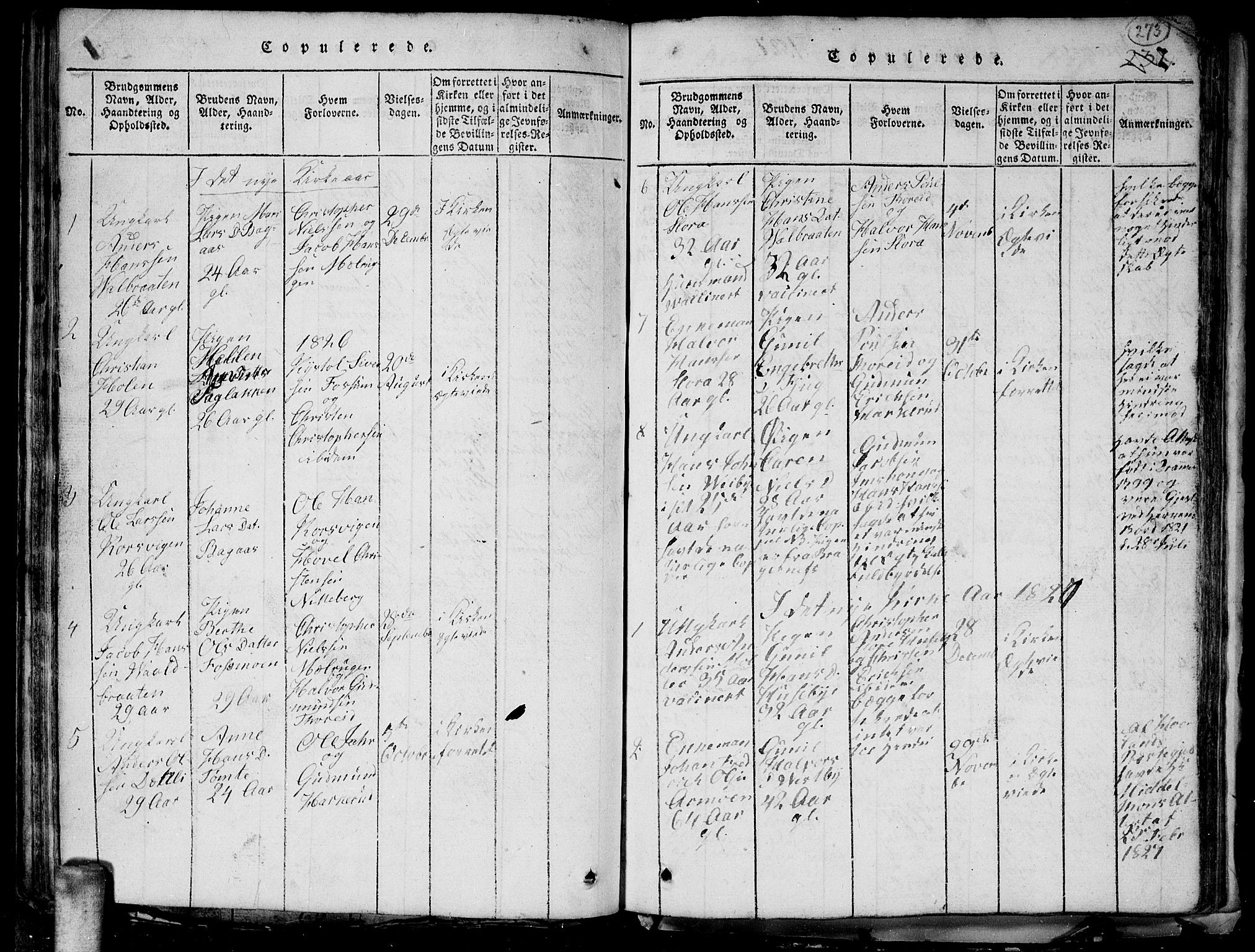 Aurskog prestekontor Kirkebøker, SAO/A-10304a/G/Ga/L0001: Parish register (copy) no. I 1, 1814-1829, p. 273