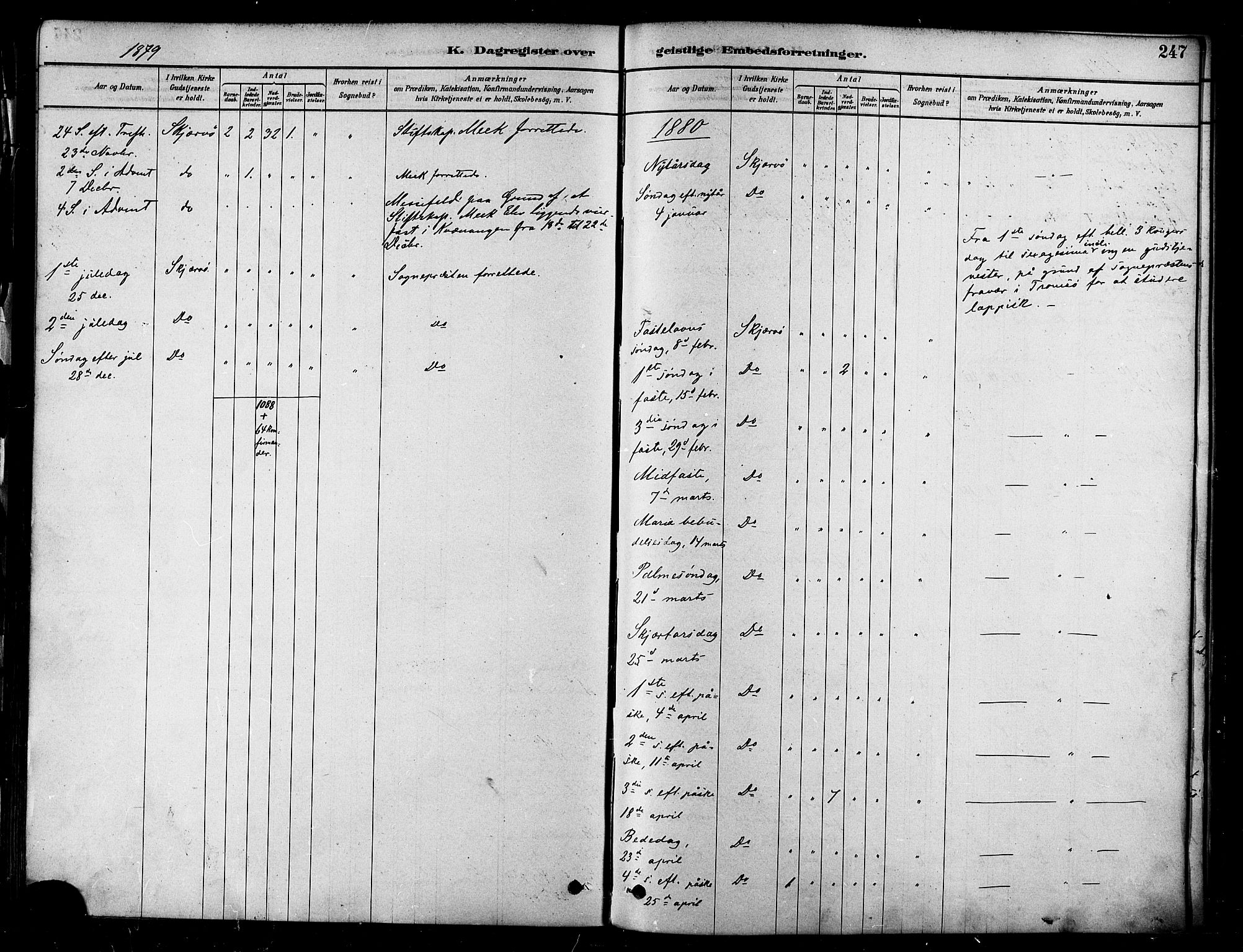 Skjervøy sokneprestkontor, SATØ/S-1300/H/Ha/Haa/L0009kirke: Parish register (official) no. 9, 1878-1887, p. 247