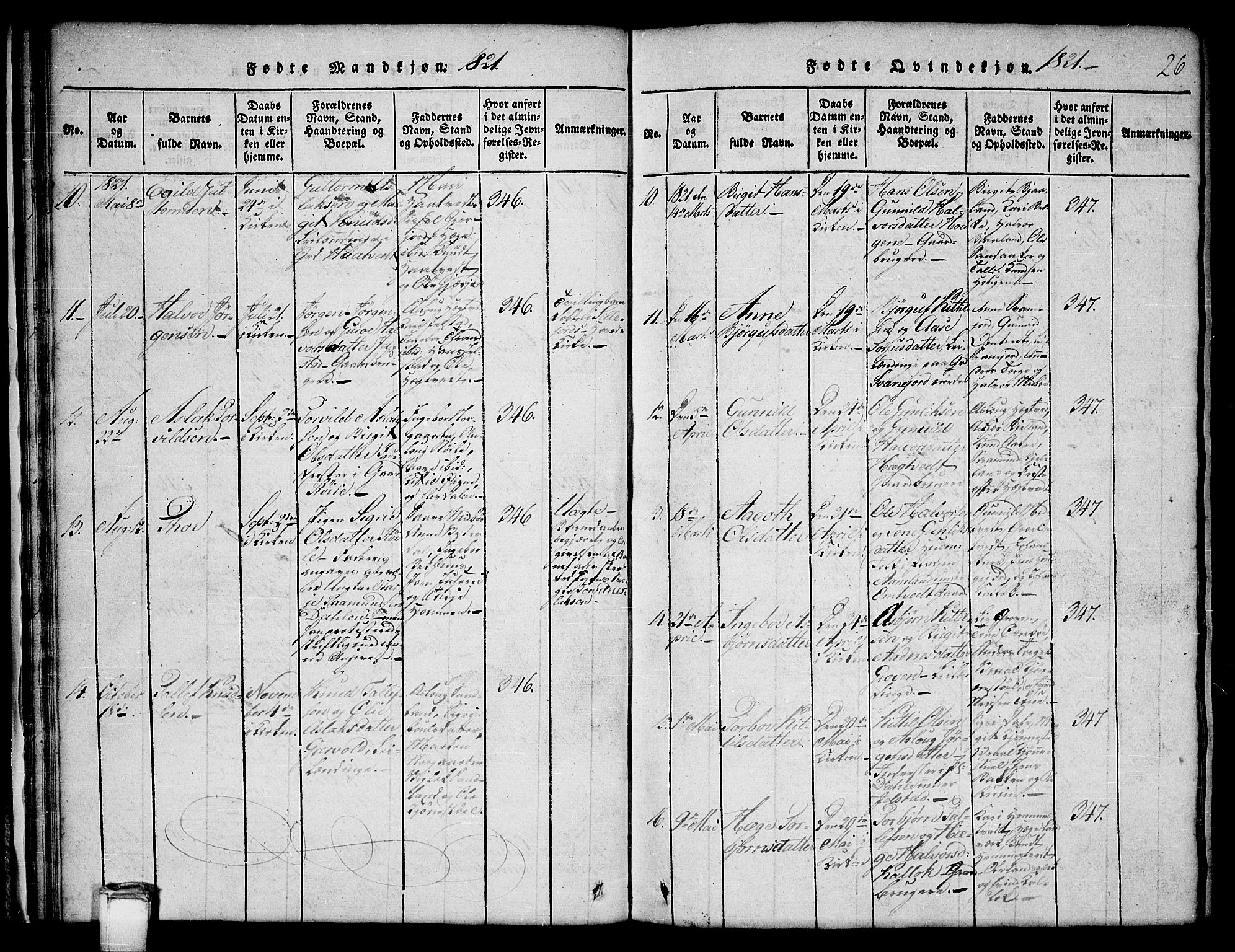 Kviteseid kirkebøker, SAKO/A-276/G/Gb/L0001: Parish register (copy) no. II 1, 1815-1842, p. 26