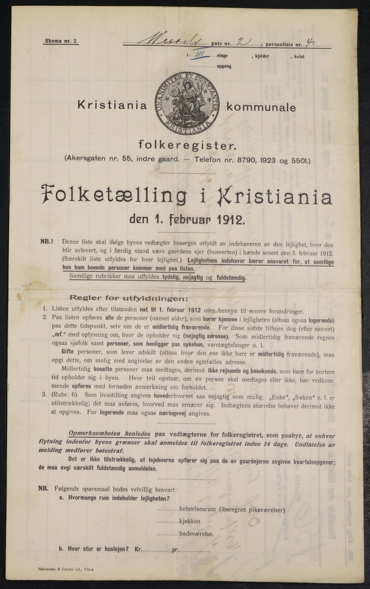 OBA, Municipal Census 1912 for Kristiania, 1912, p. 127887