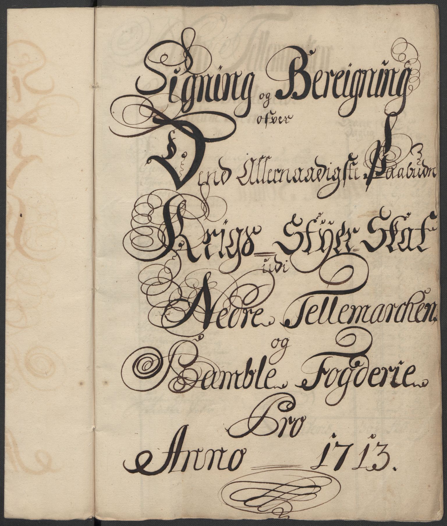 Rentekammeret inntil 1814, Reviderte regnskaper, Fogderegnskap, RA/EA-4092/R36/L2124: Fogderegnskap Øvre og Nedre Telemark og Bamble, 1713, p. 162