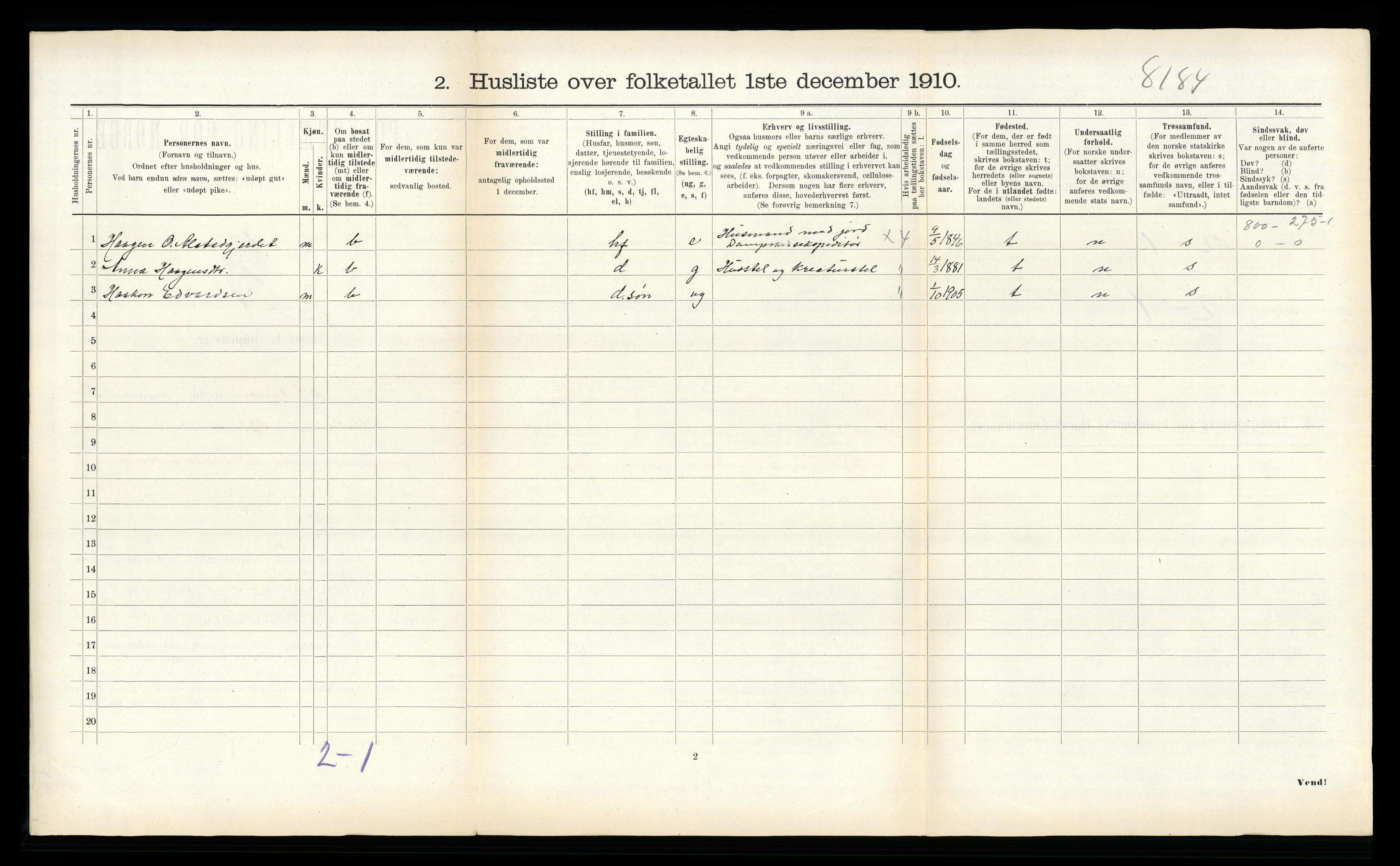 RA, 1910 census for Skatval, 1910, p. 387