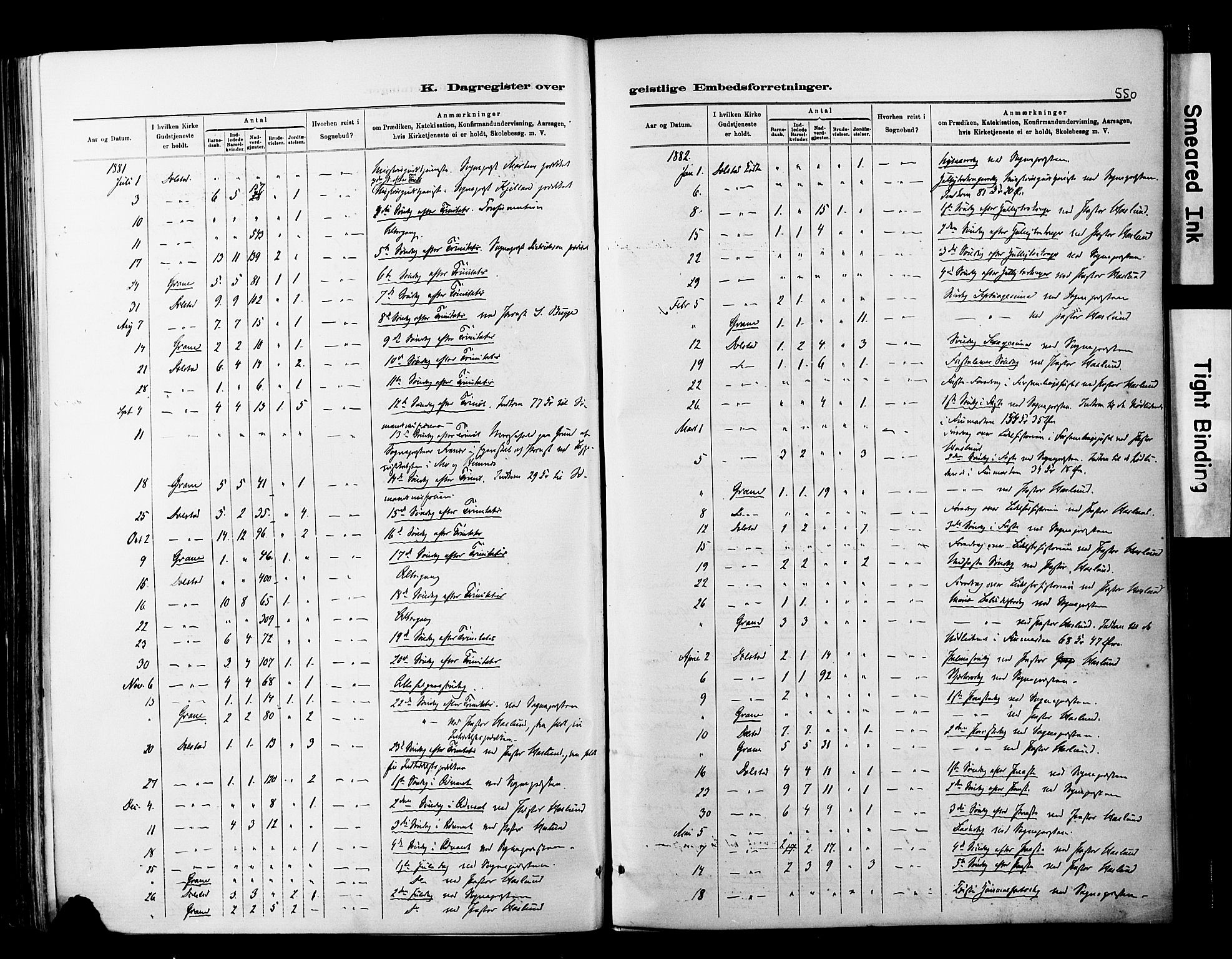 Ministerialprotokoller, klokkerbøker og fødselsregistre - Nordland, SAT/A-1459/820/L0295: Parish register (official) no. 820A16, 1880-1896, p. 550