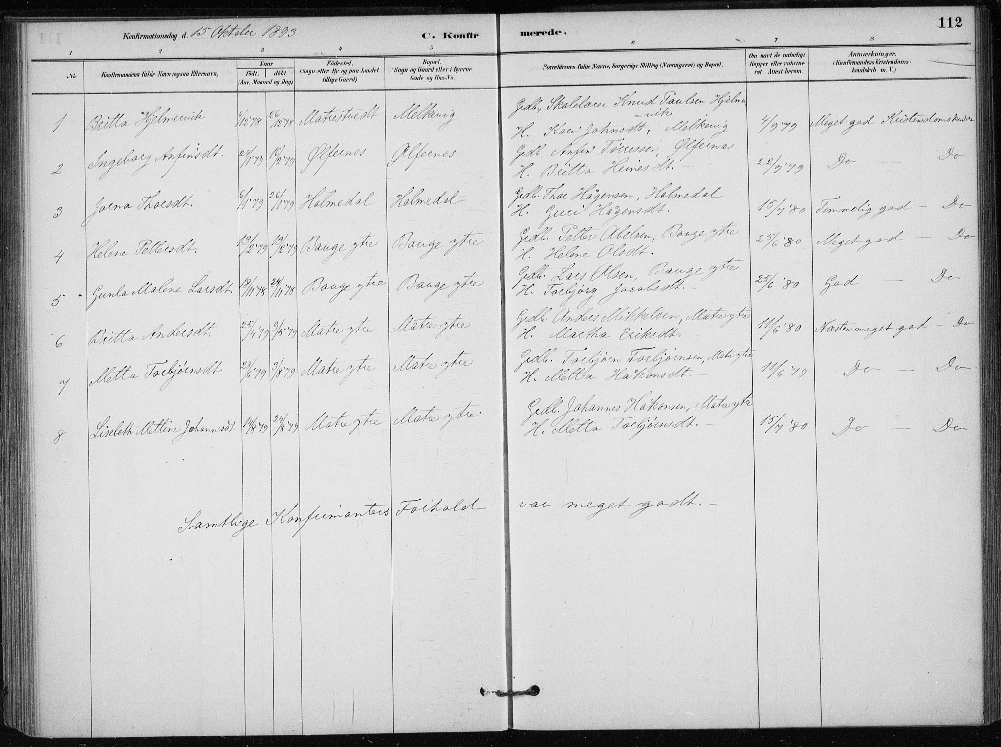 Skånevik sokneprestembete, AV/SAB-A-77801/H/Haa: Parish register (official) no. C  1, 1879-1917, p. 112